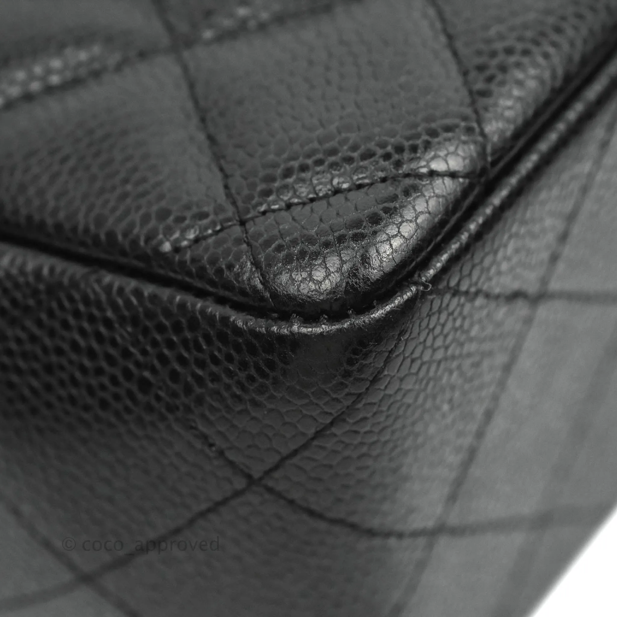 Chanel Jumbo Single Flap Black Caviar Gold Hardware