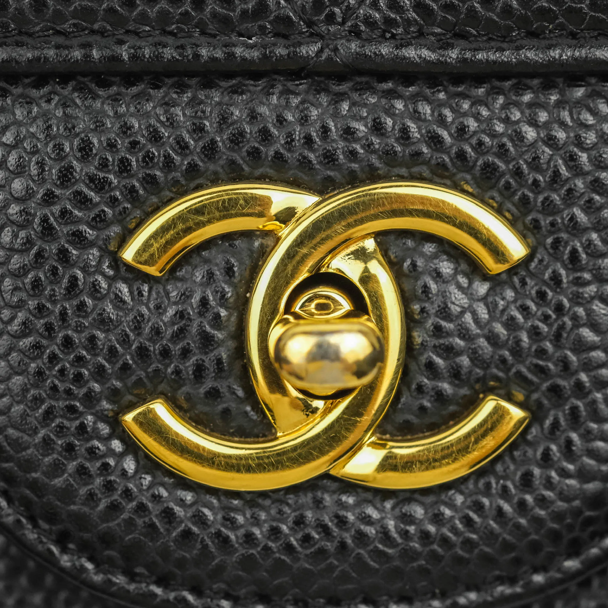 Chanel Jumbo Single Flap Black Caviar Gold Hardware