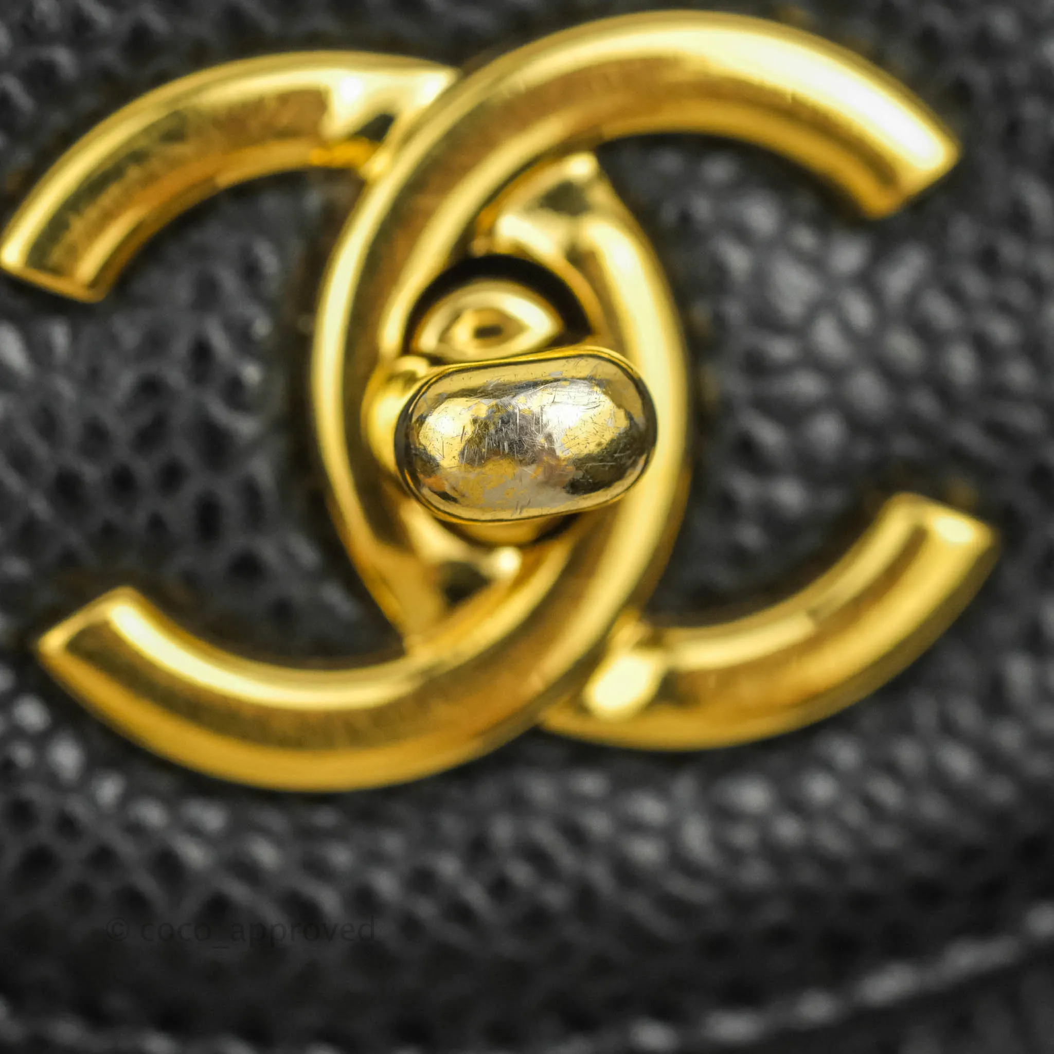 Chanel Jumbo Single Flap Black Caviar Gold Hardware