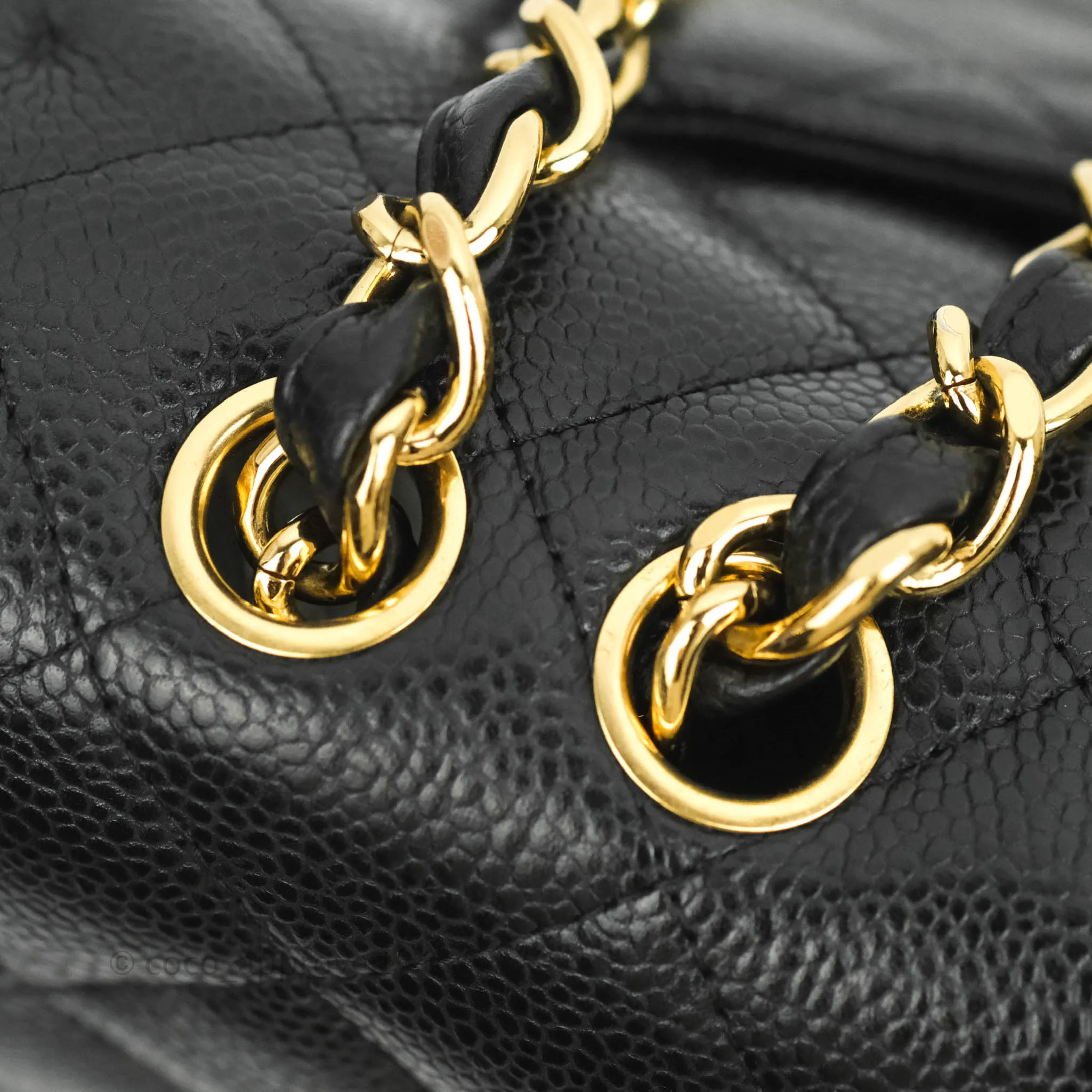 Chanel Jumbo Single Flap Black Caviar Gold Hardware