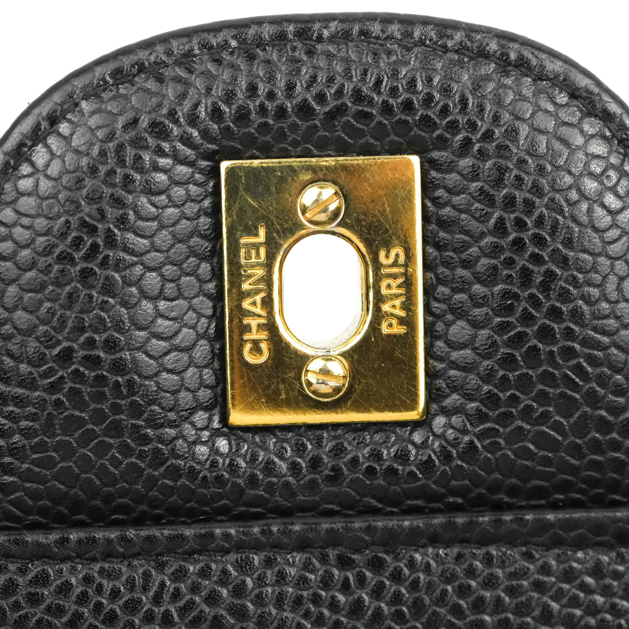 Chanel Jumbo Single Flap Black Caviar Gold Hardware