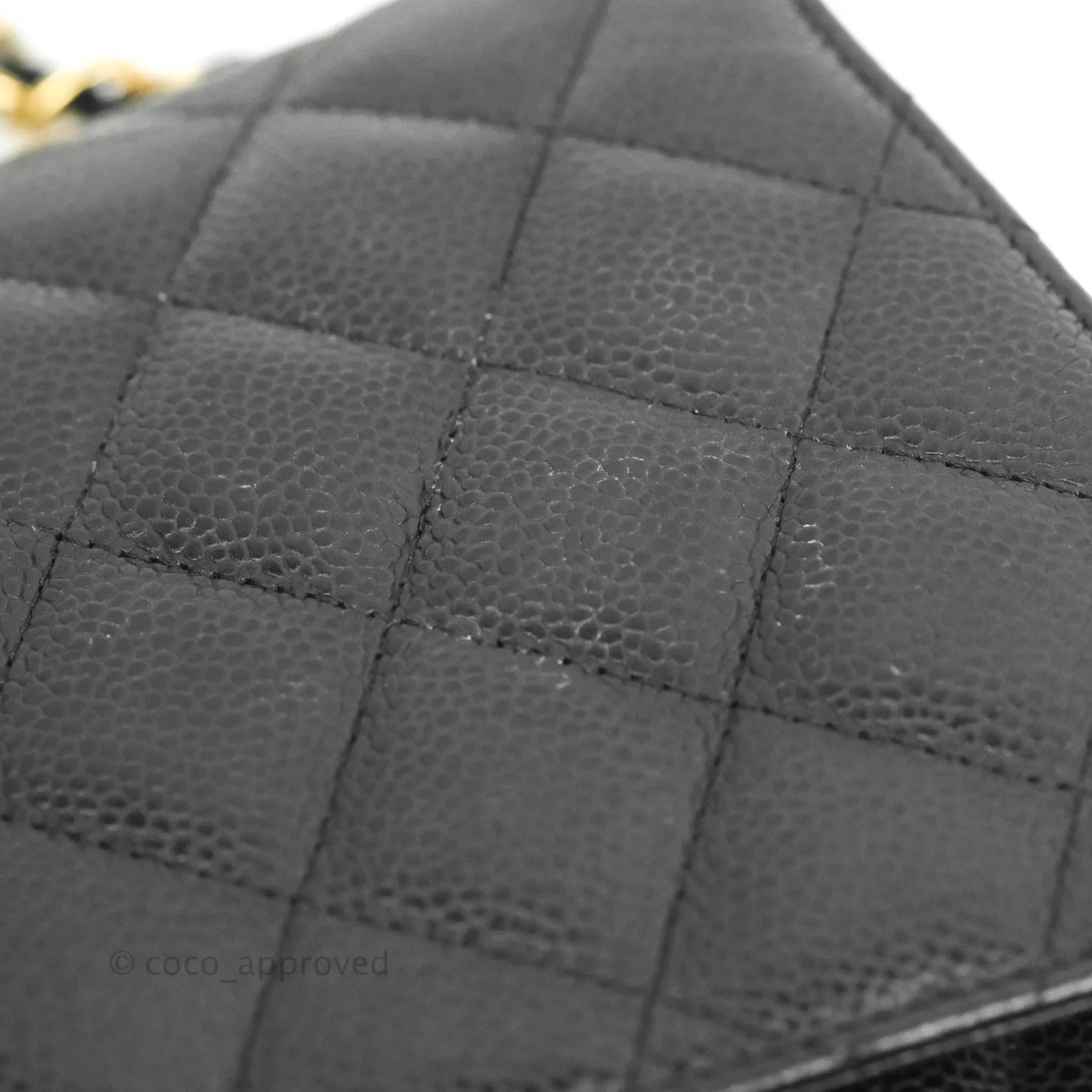 Chanel Jumbo Single Flap Black Caviar Gold Hardware
