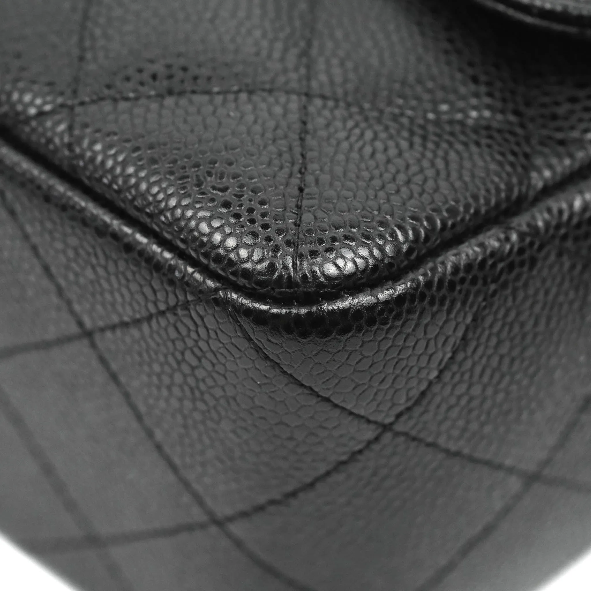 Chanel Jumbo Single Flap Black Caviar Silver Hardware
