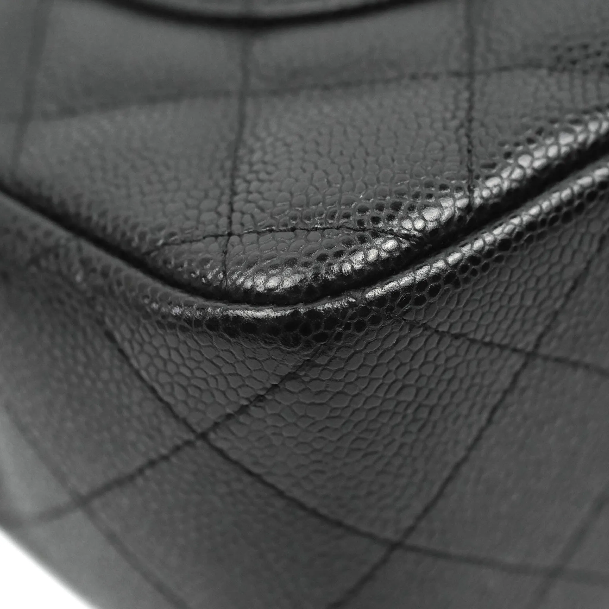 Chanel Jumbo Single Flap Black Caviar Silver Hardware