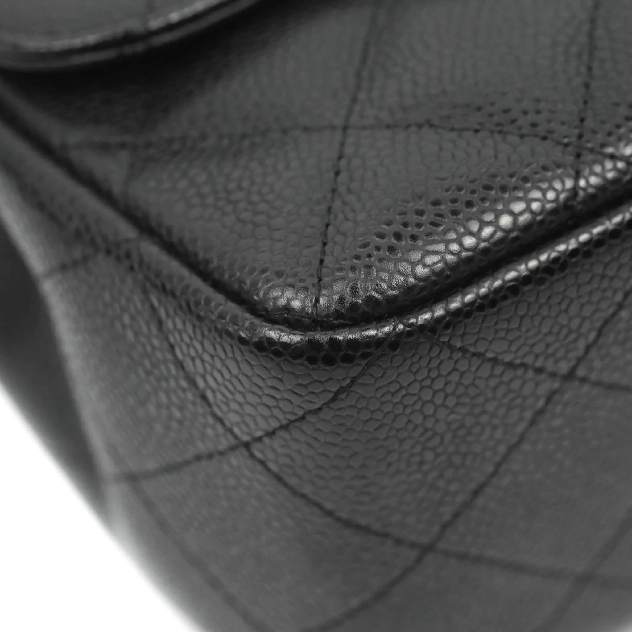 Chanel Jumbo Single Flap Black Caviar Silver Hardware