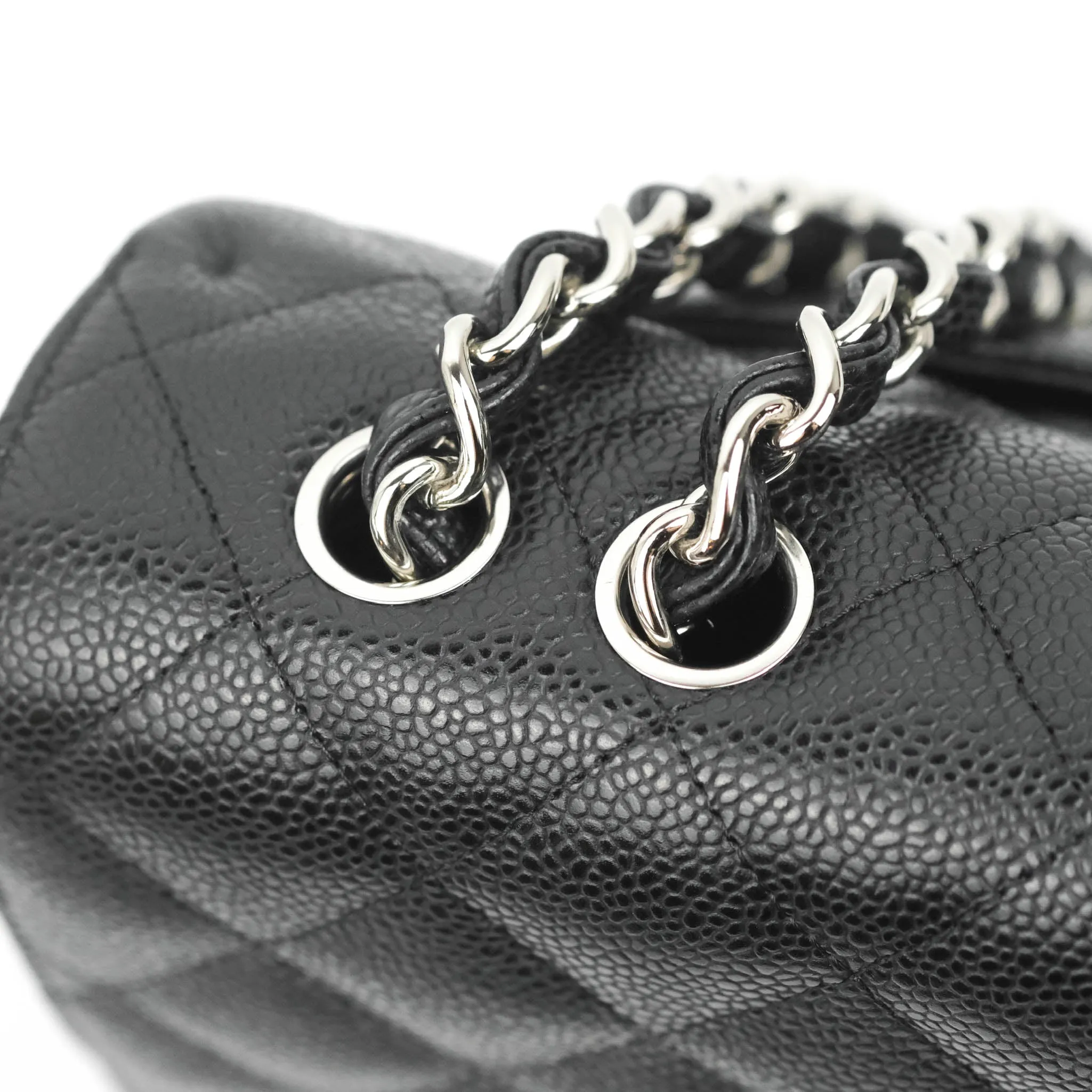 Chanel Jumbo Single Flap Black Caviar Silver Hardware