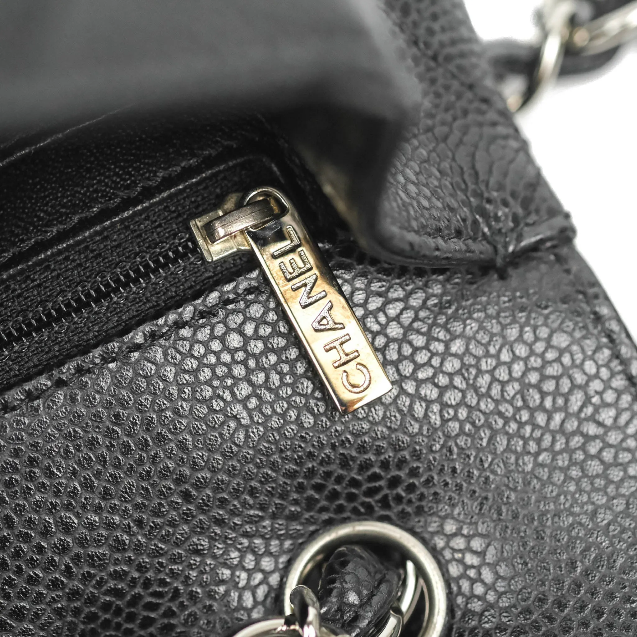 Chanel Jumbo Single Flap Black Caviar Silver Hardware