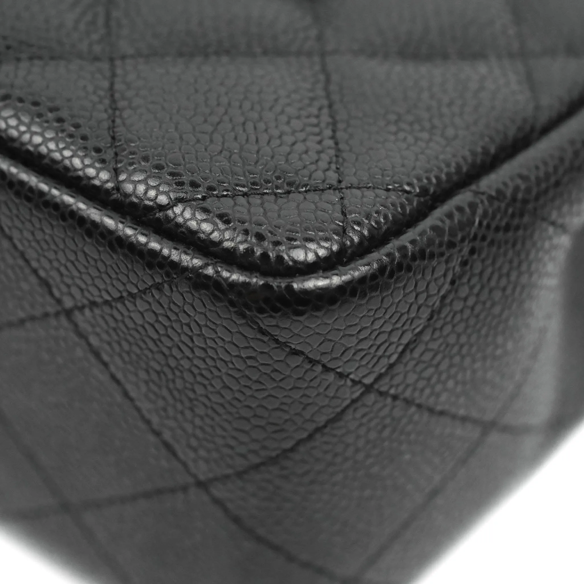 Chanel Jumbo Single Flap Black Caviar Silver Hardware