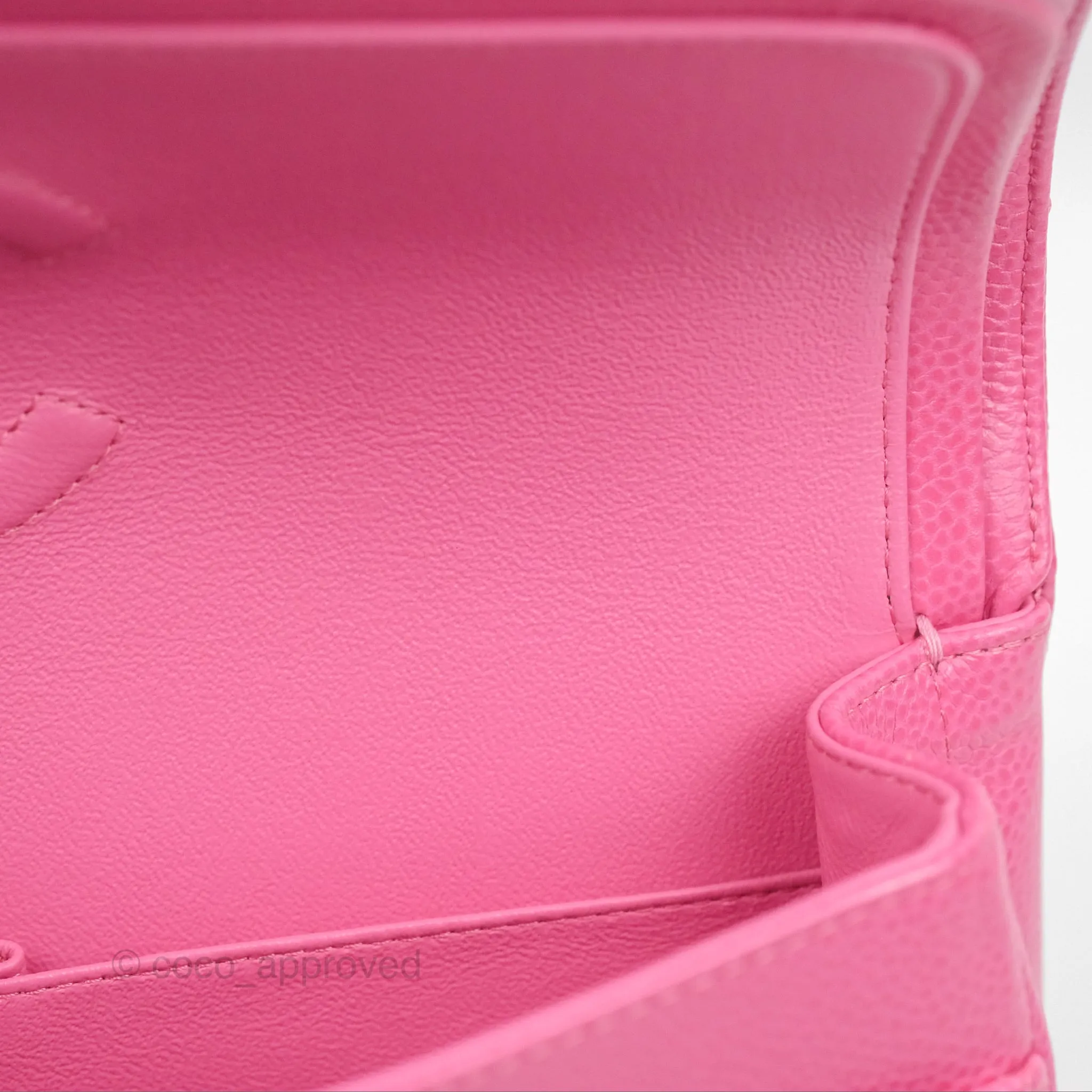Chanel Medium Classic Flap Chevron Pink Caviar Silver Hardware