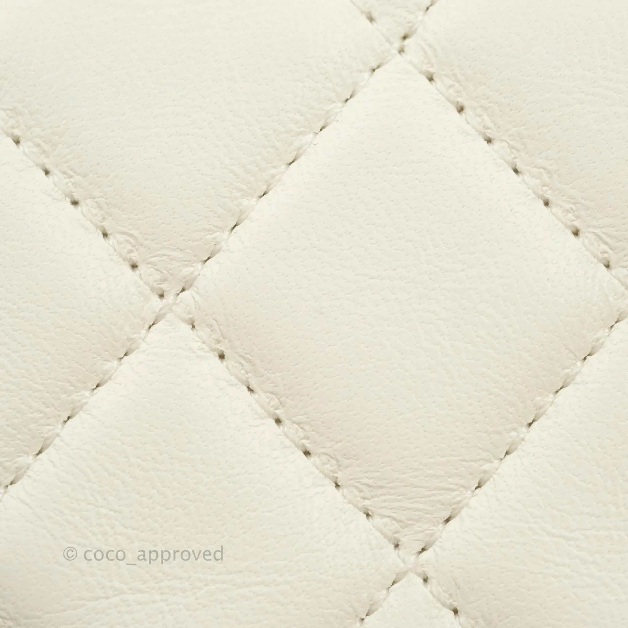 Chanel Mini Rectangular Pearl Crush Quilted White Lambskin Aged Gold Hardware