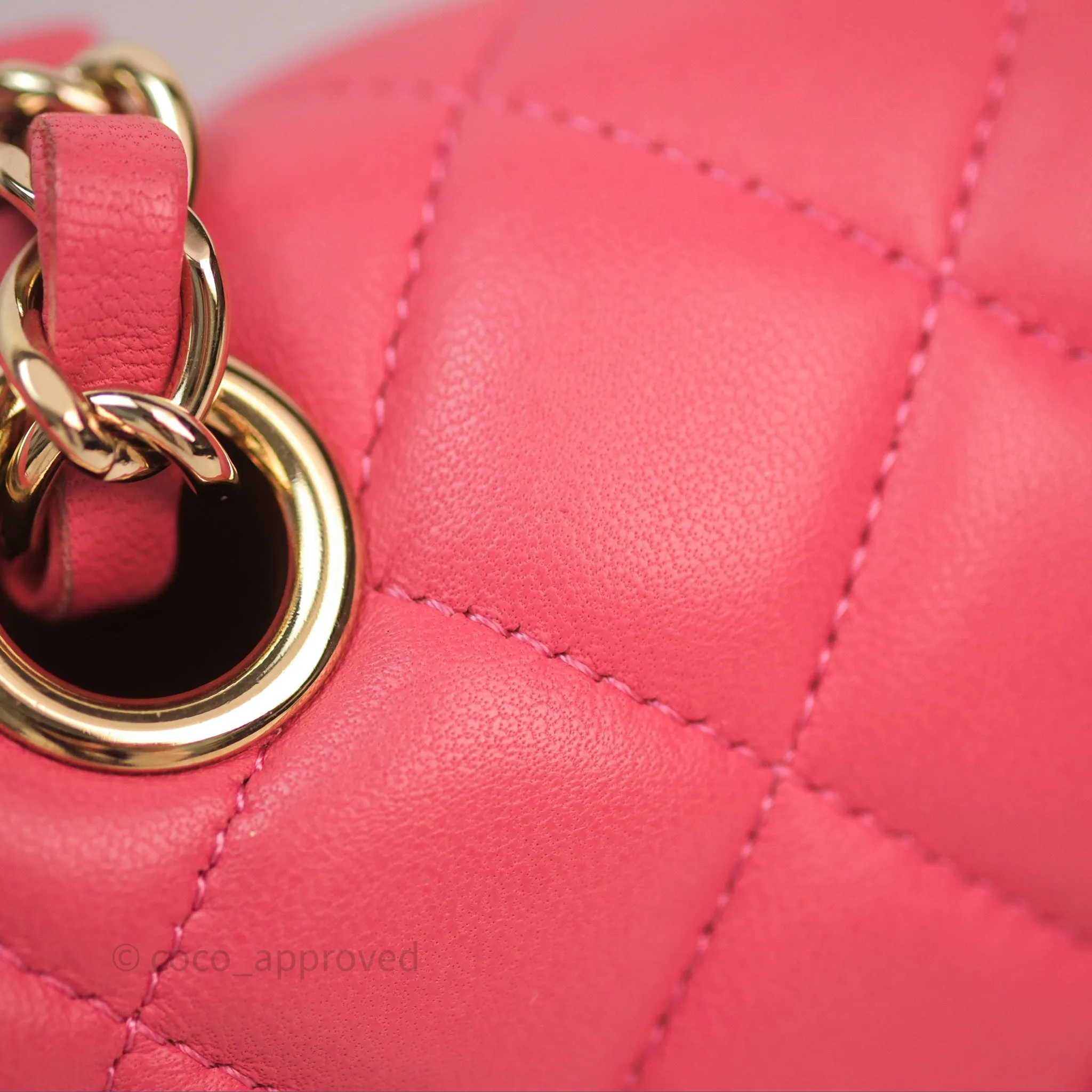 Chanel M/L Medium Flap Bag Valentine Limited Edition Pink Lambskin Gold Hardware