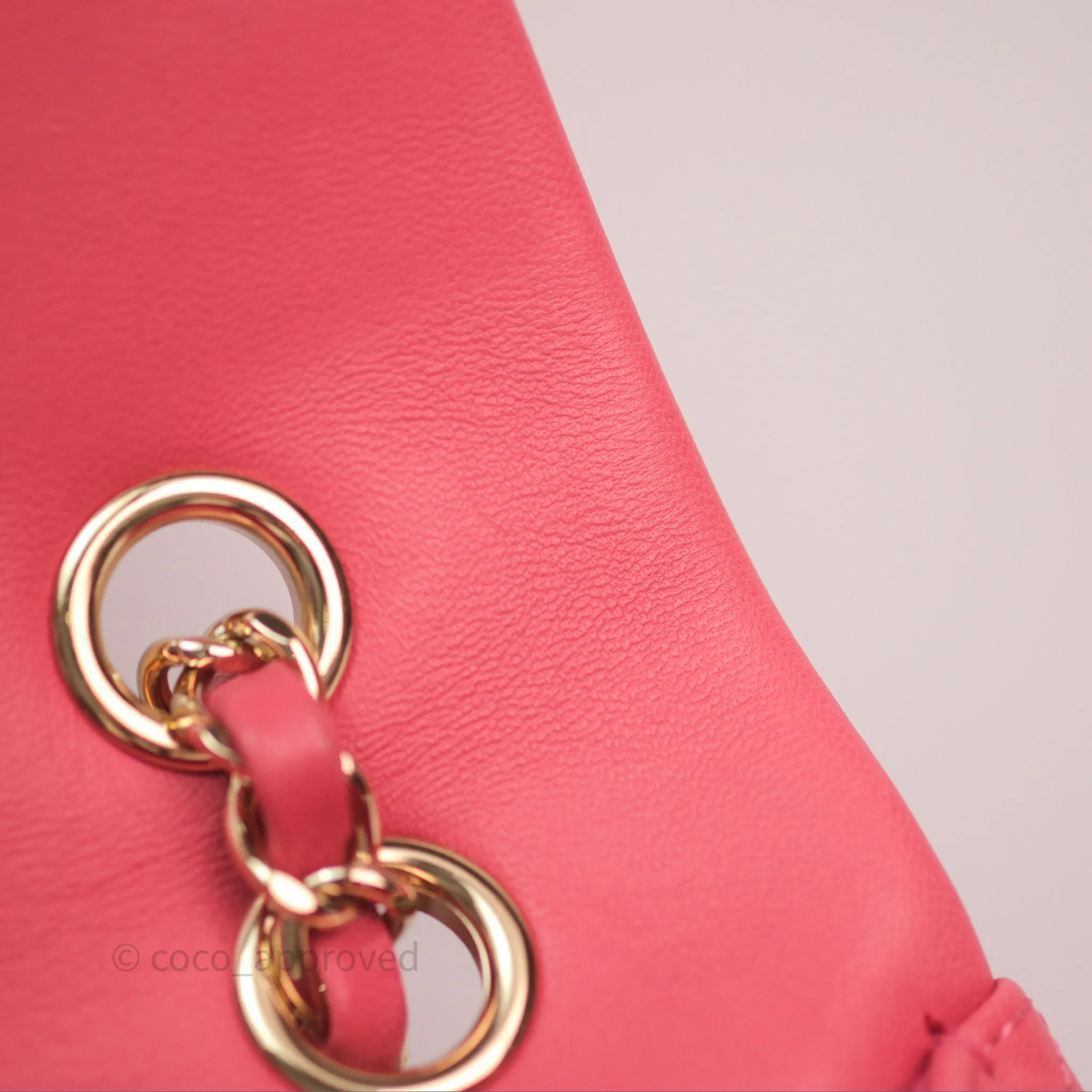 Chanel M/L Medium Flap Bag Valentine Limited Edition Pink Lambskin Gold Hardware