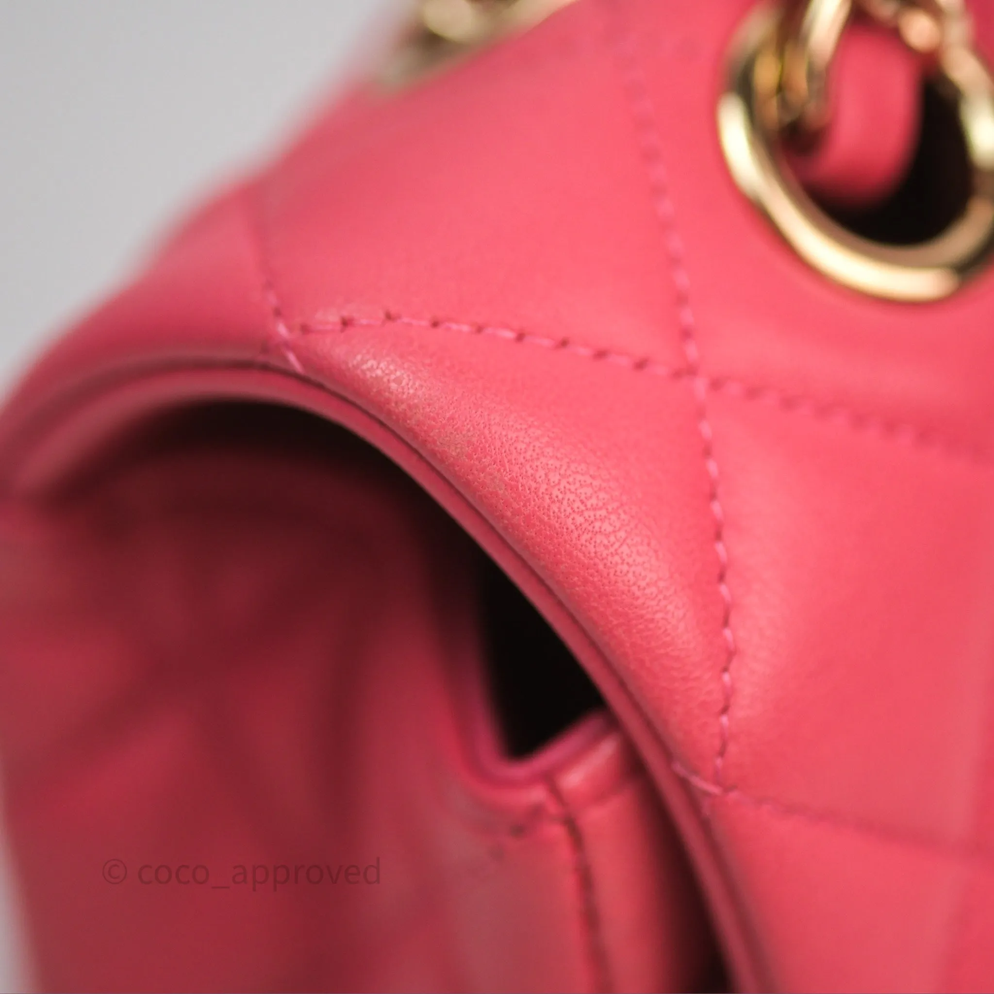 Chanel M/L Medium Flap Bag Valentine Limited Edition Pink Lambskin Gold Hardware