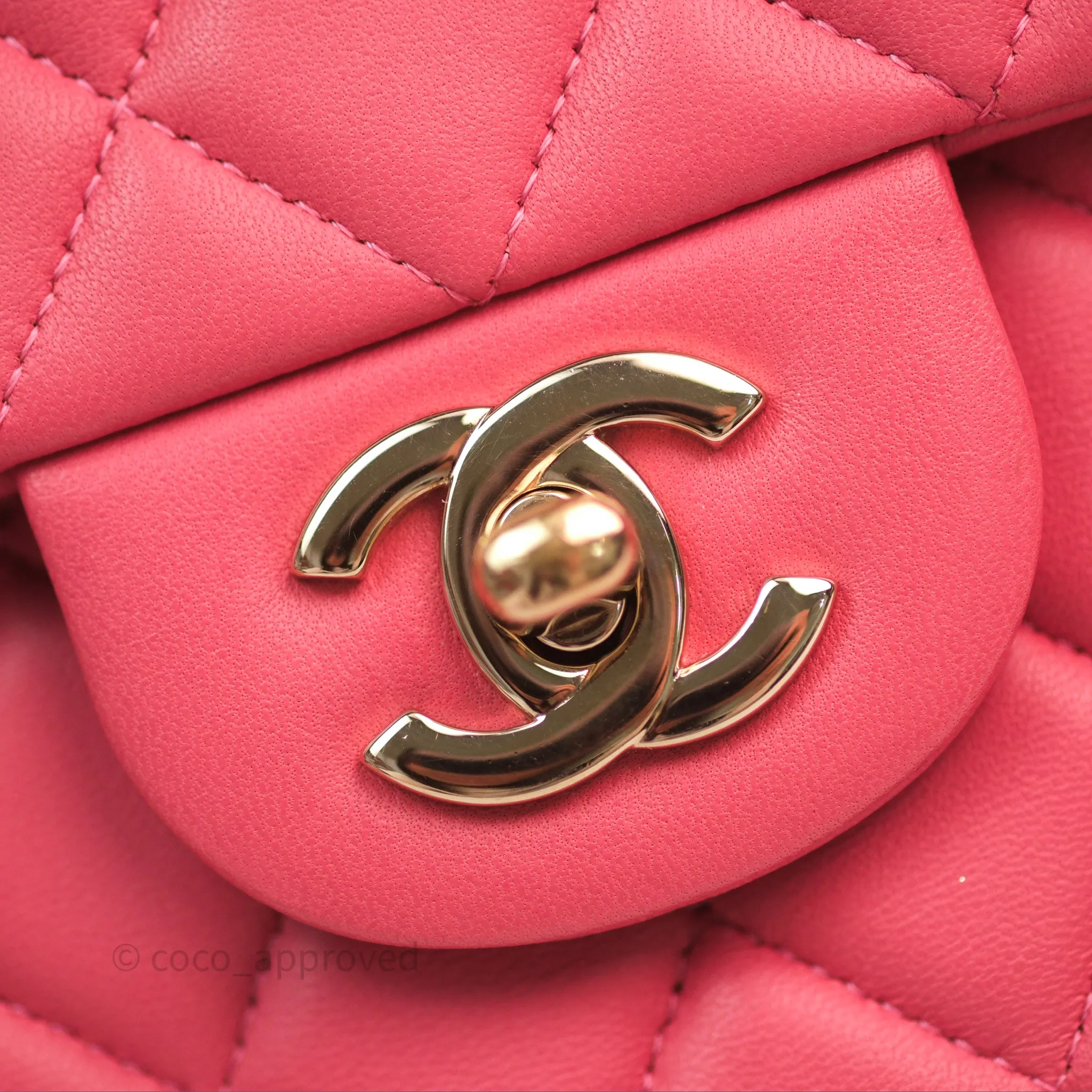 Chanel M/L Medium Flap Bag Valentine Limited Edition Pink Lambskin Gold Hardware