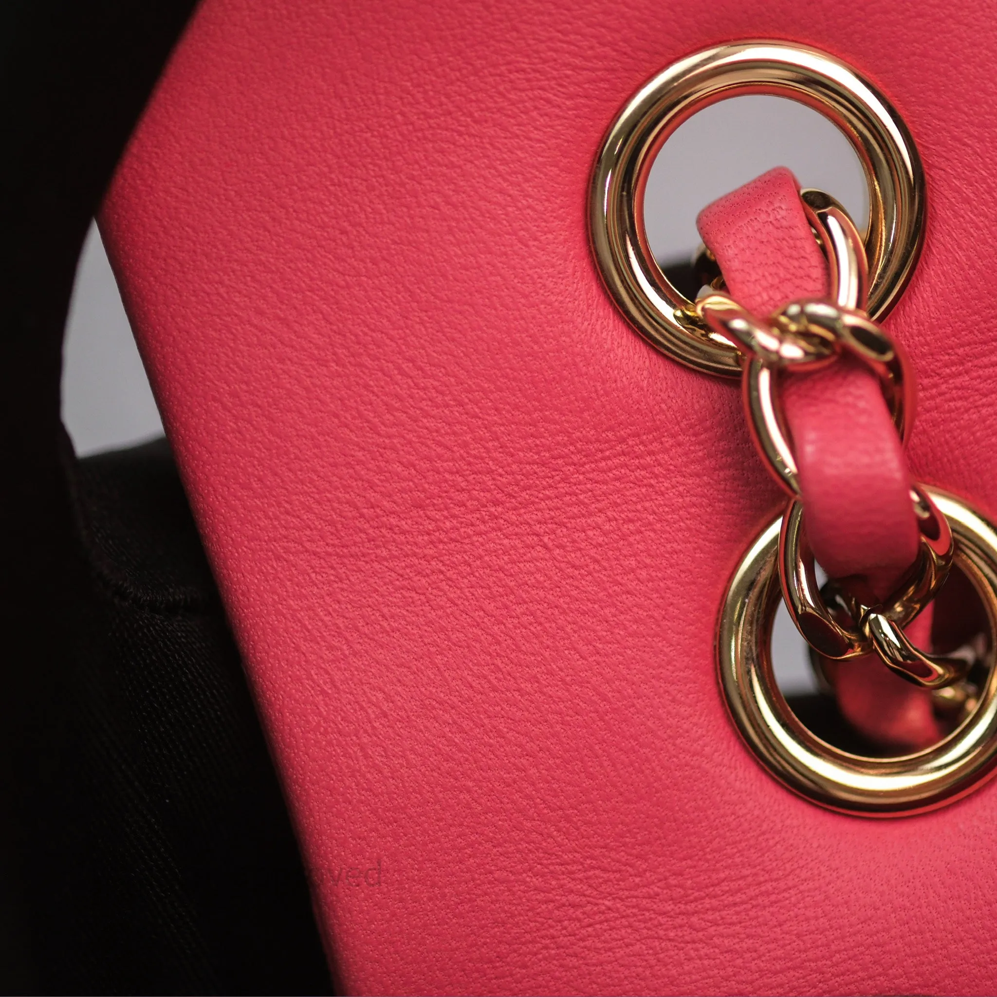 Chanel M/L Medium Flap Bag Valentine Limited Edition Pink Lambskin Gold Hardware