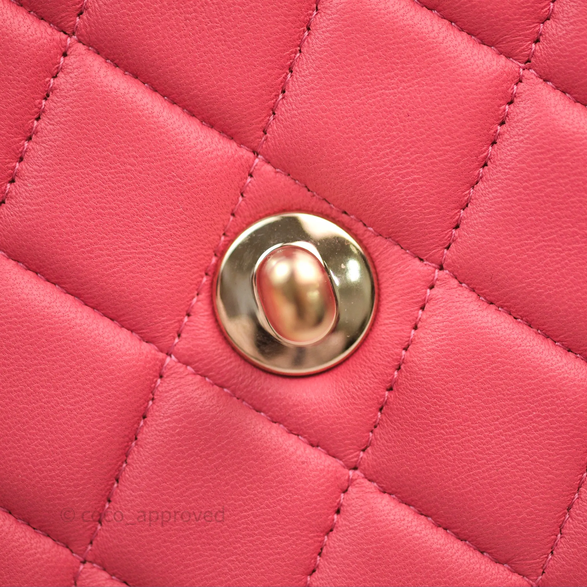 Chanel M/L Medium Flap Bag Valentine Limited Edition Pink Lambskin Gold Hardware
