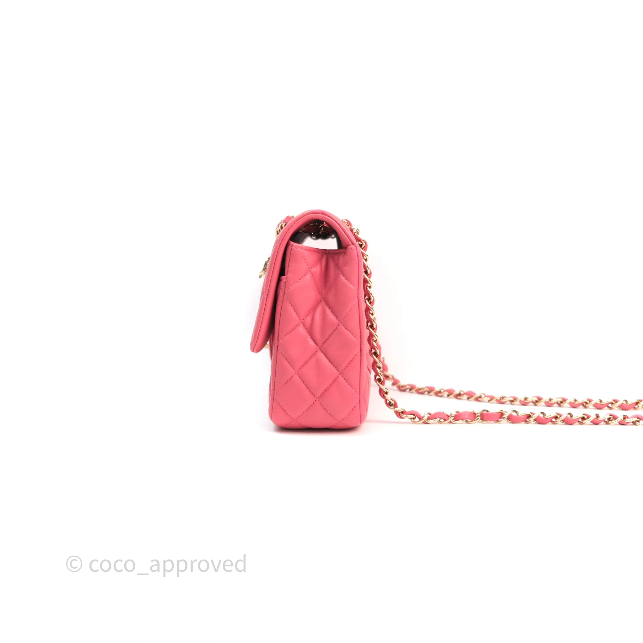 Chanel M/L Medium Flap Bag Valentine Limited Edition Pink Lambskin Gold Hardware