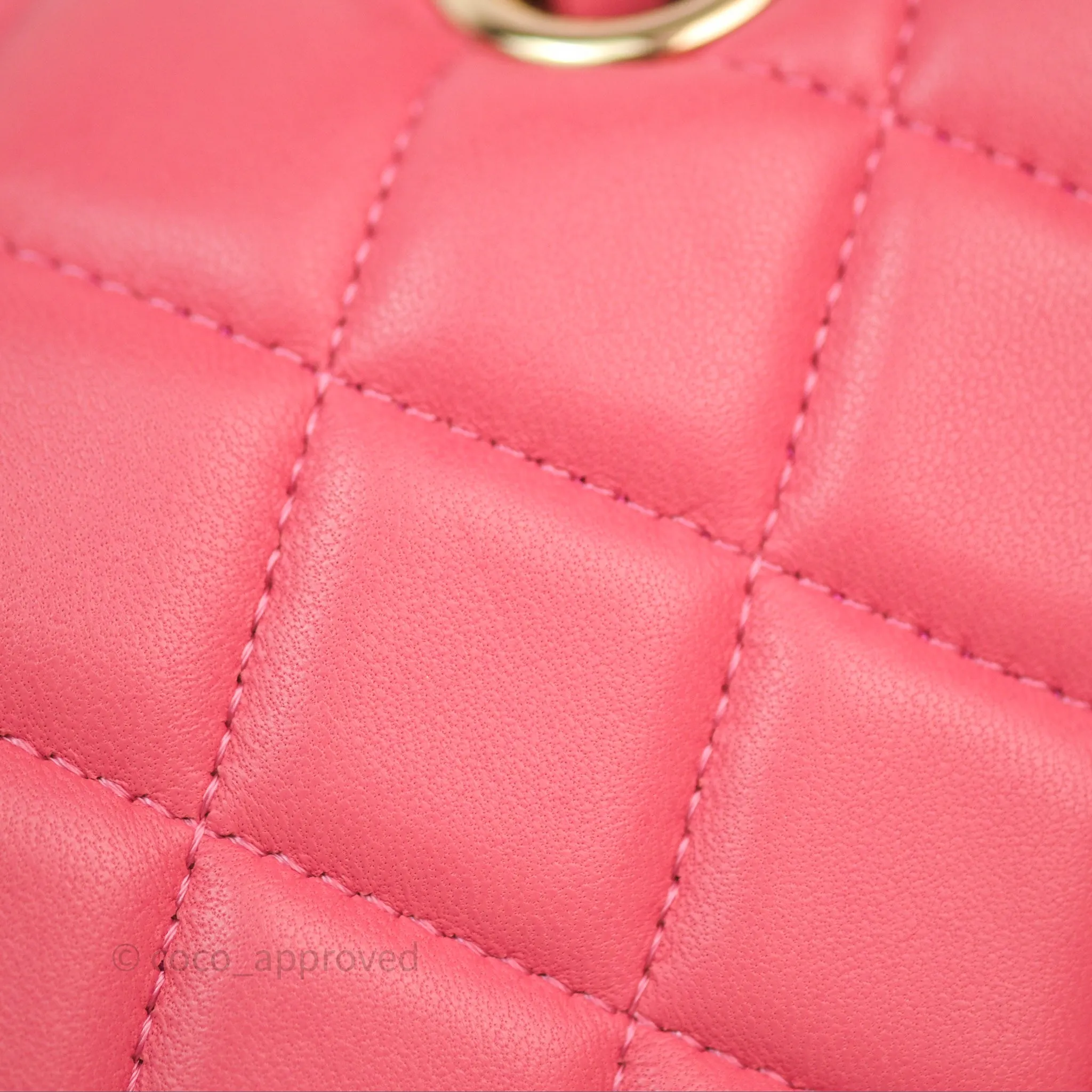 Chanel M/L Medium Flap Bag Valentine Limited Edition Pink Lambskin Gold Hardware