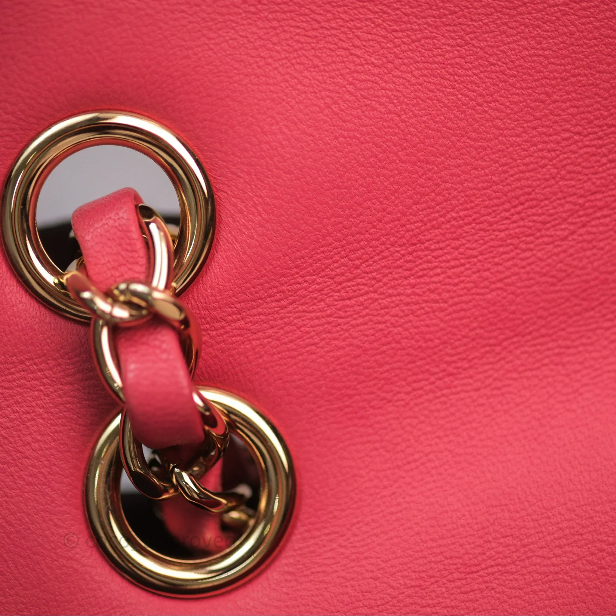 Chanel M/L Medium Flap Bag Valentine Limited Edition Pink Lambskin Gold Hardware