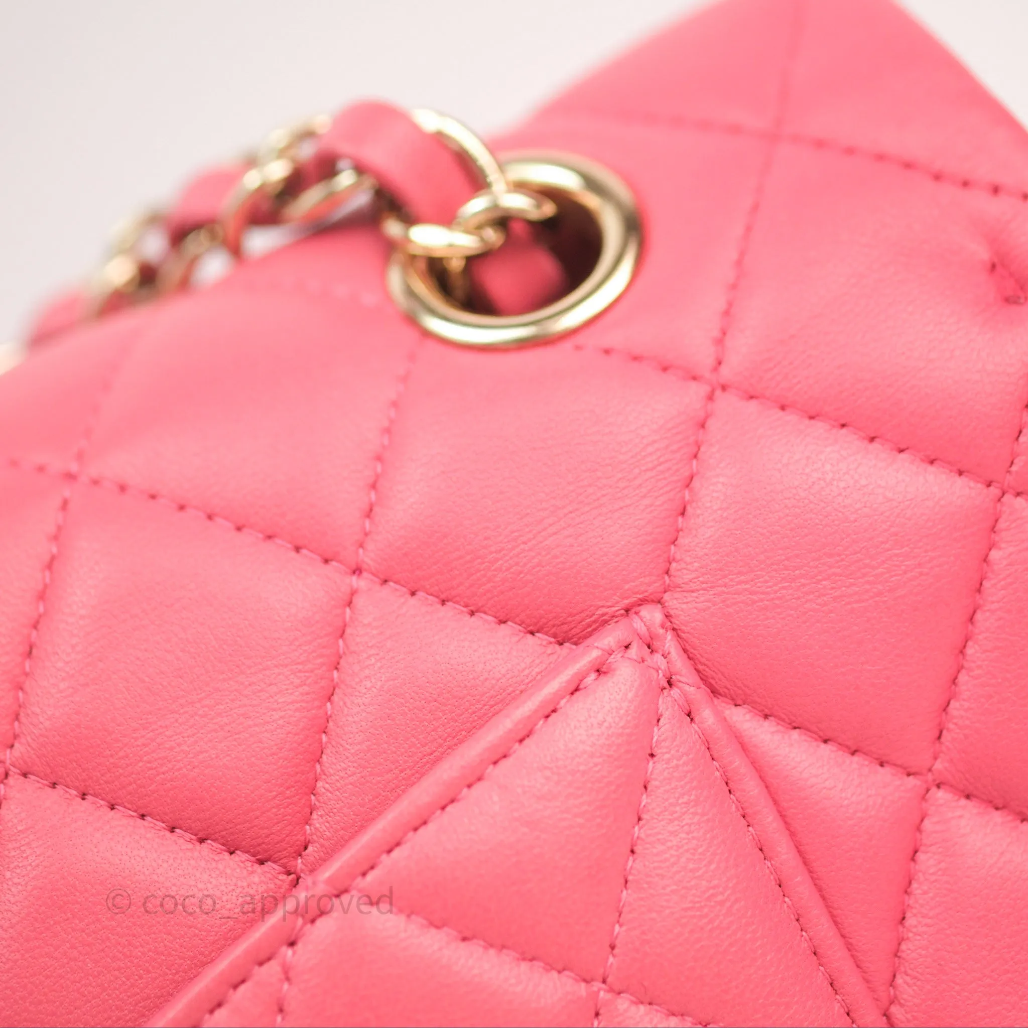 Chanel M/L Medium Flap Bag Valentine Limited Edition Pink Lambskin Gold Hardware
