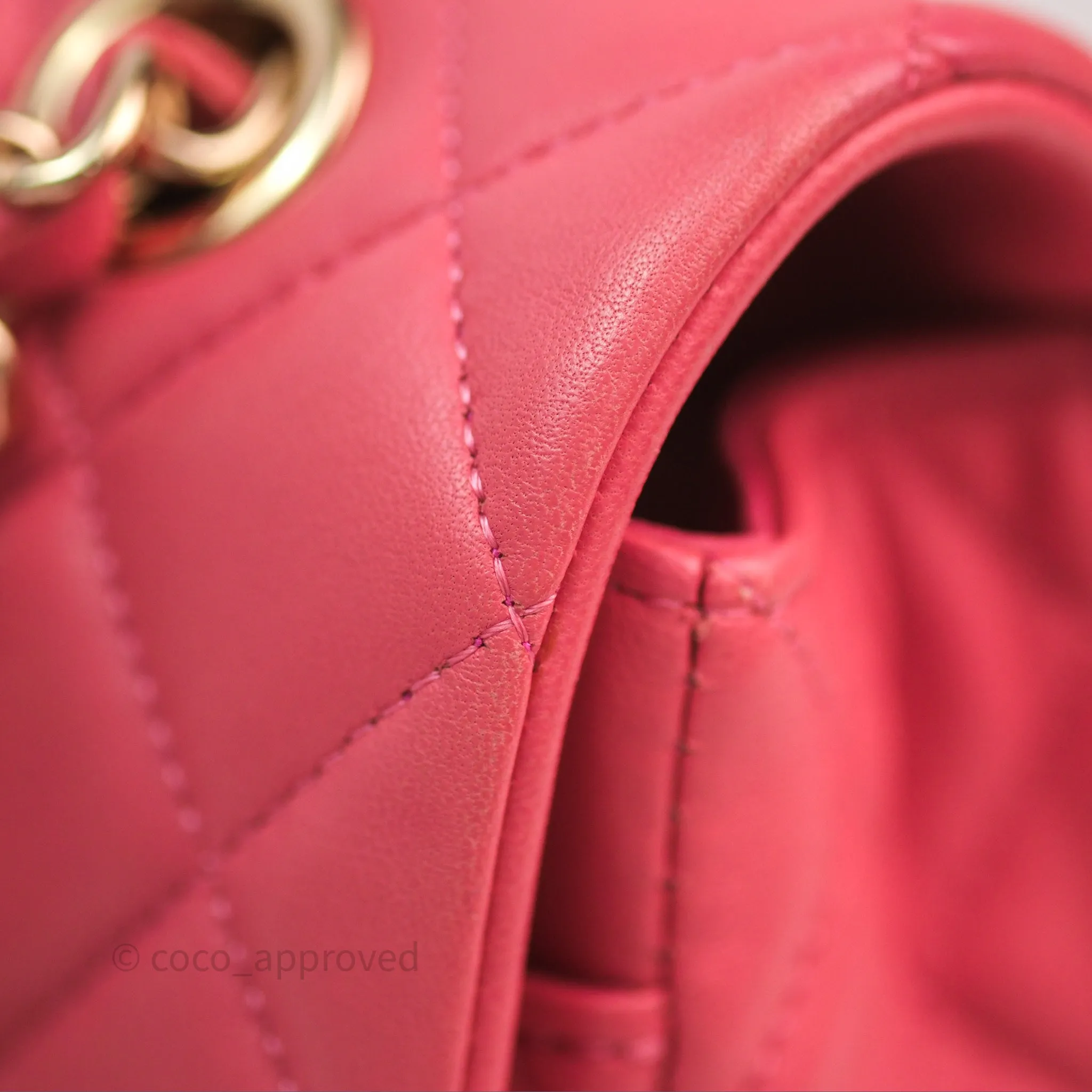 Chanel M/L Medium Flap Bag Valentine Limited Edition Pink Lambskin Gold Hardware