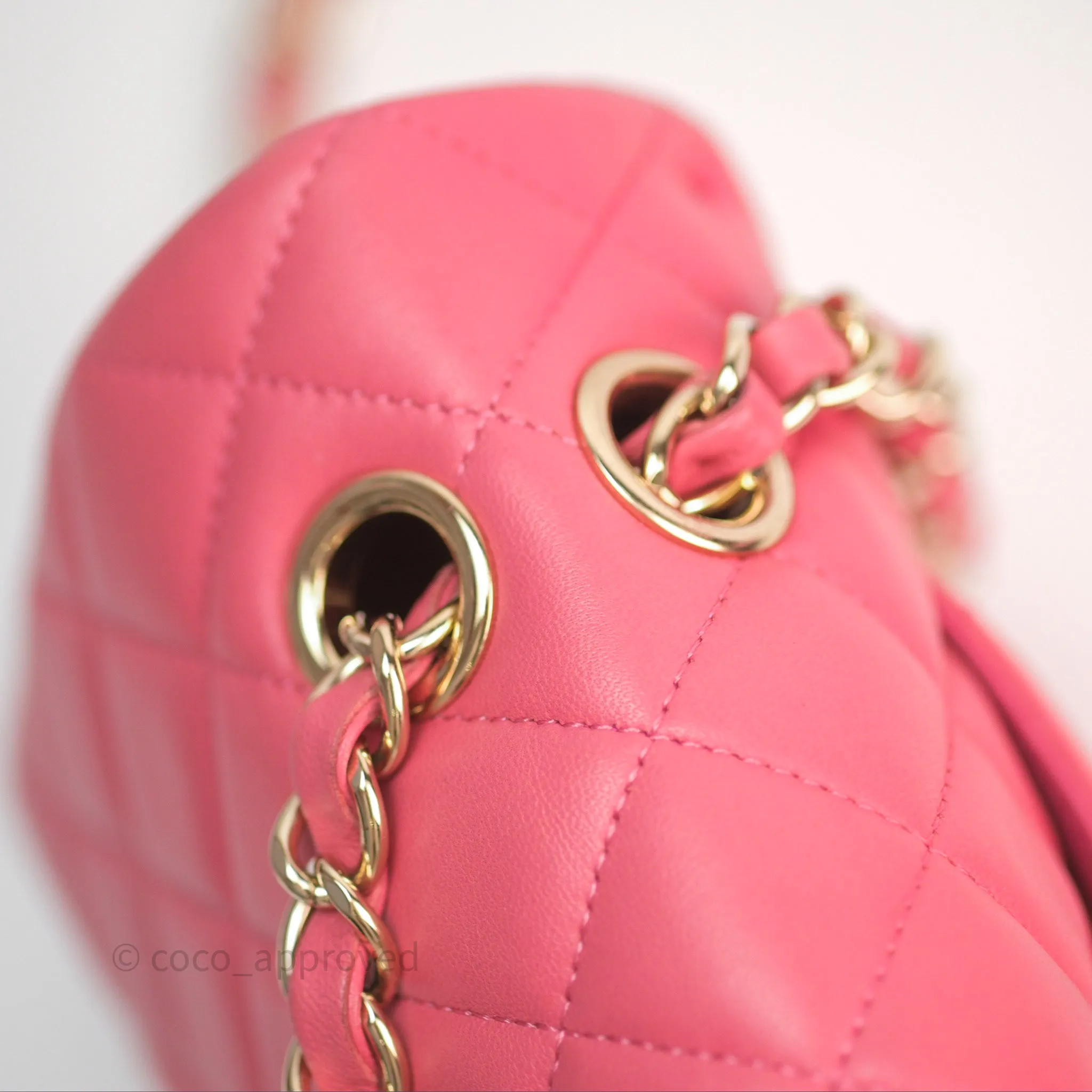 Chanel M/L Medium Flap Bag Valentine Limited Edition Pink Lambskin Gold Hardware