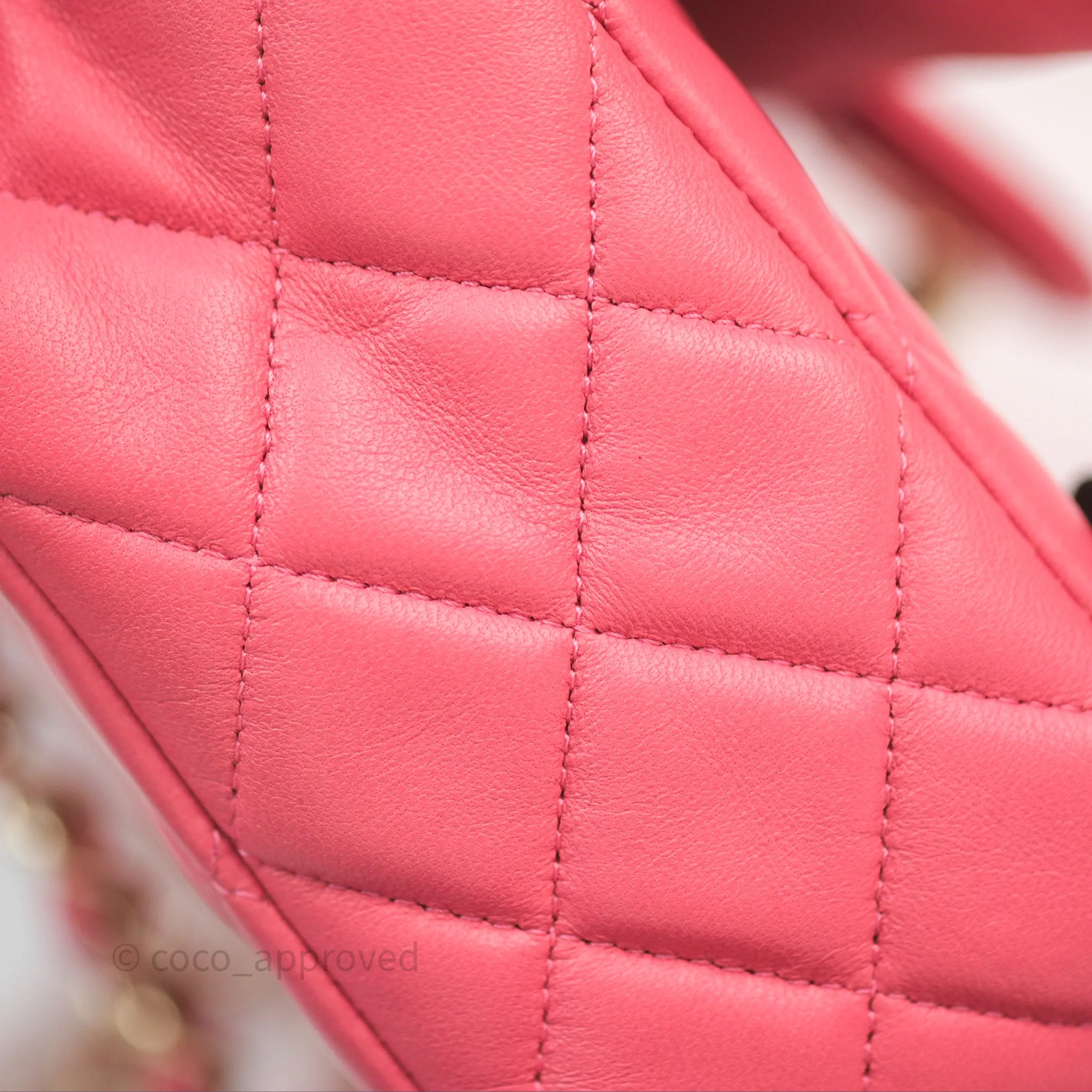Chanel M/L Medium Flap Bag Valentine Limited Edition Pink Lambskin Gold Hardware