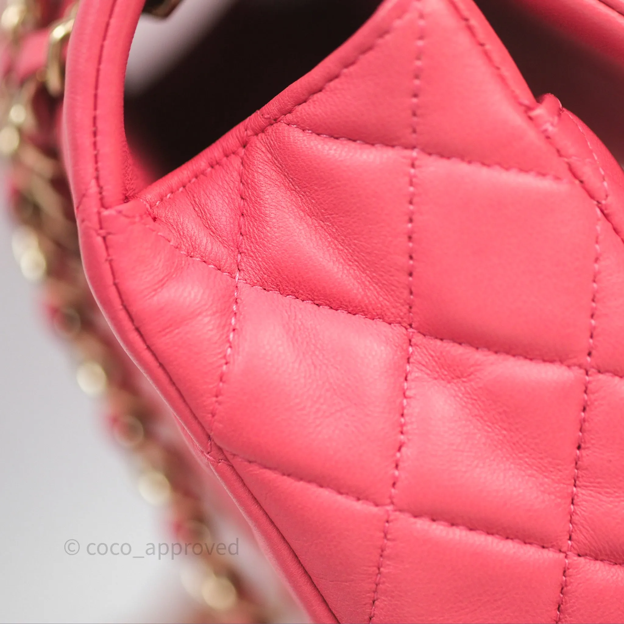 Chanel M/L Medium Flap Bag Valentine Limited Edition Pink Lambskin Gold Hardware