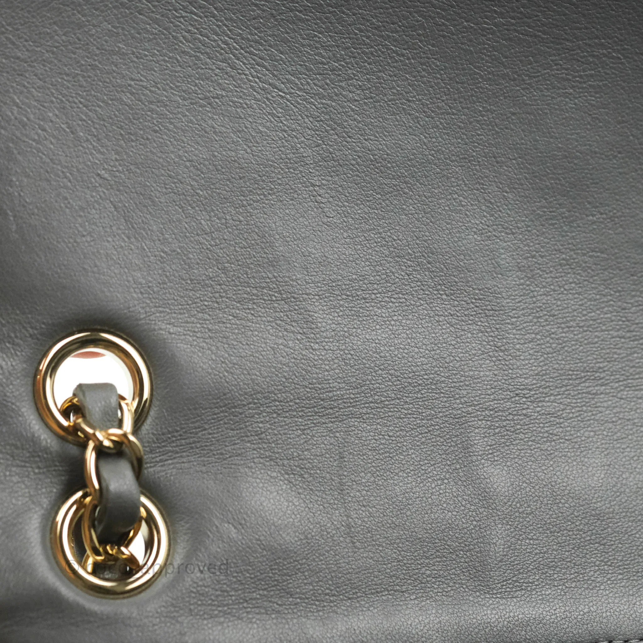 Chanel M/L Medium Single Flap Grey Tweed Braided Gold Hardware
