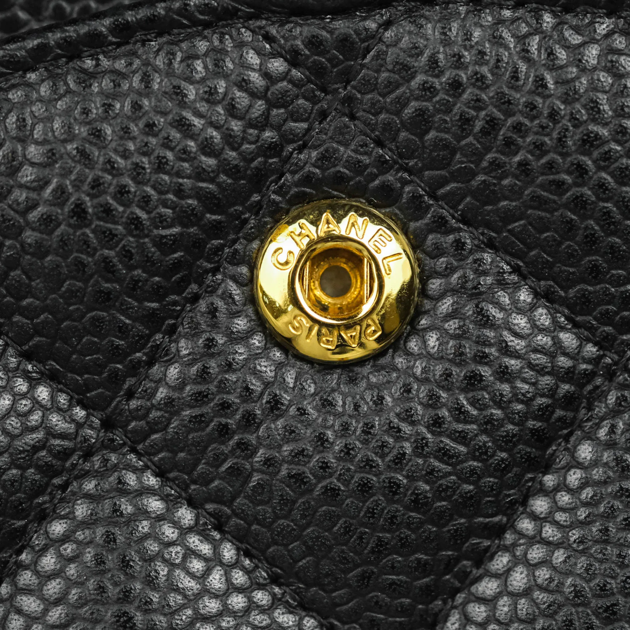 Chanel Quilted Jumbo Double Flap Black Caviar Gold Hardware⁣⁣