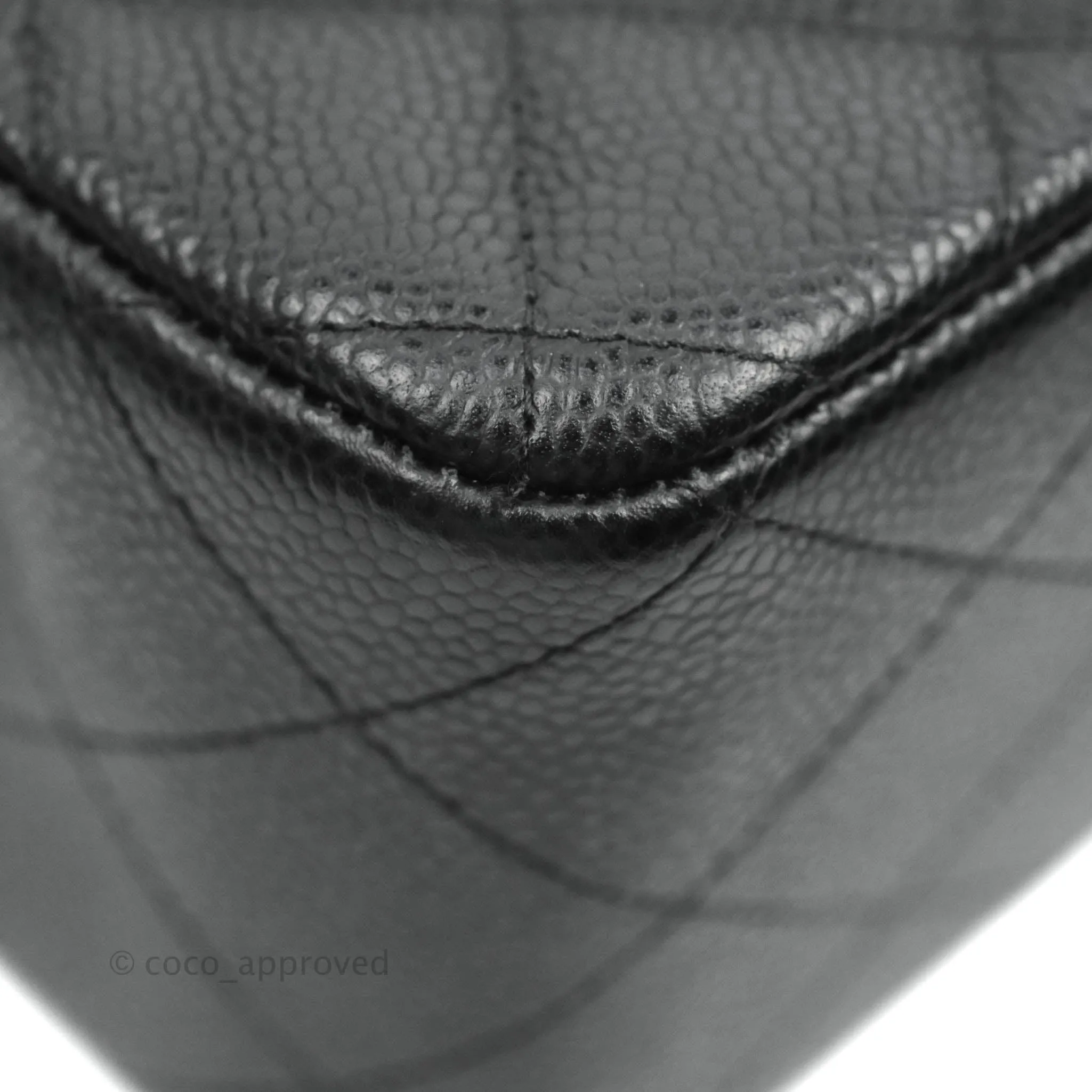 Chanel Quilted Jumbo Double Flap Black Caviar Gold Hardware⁣⁣