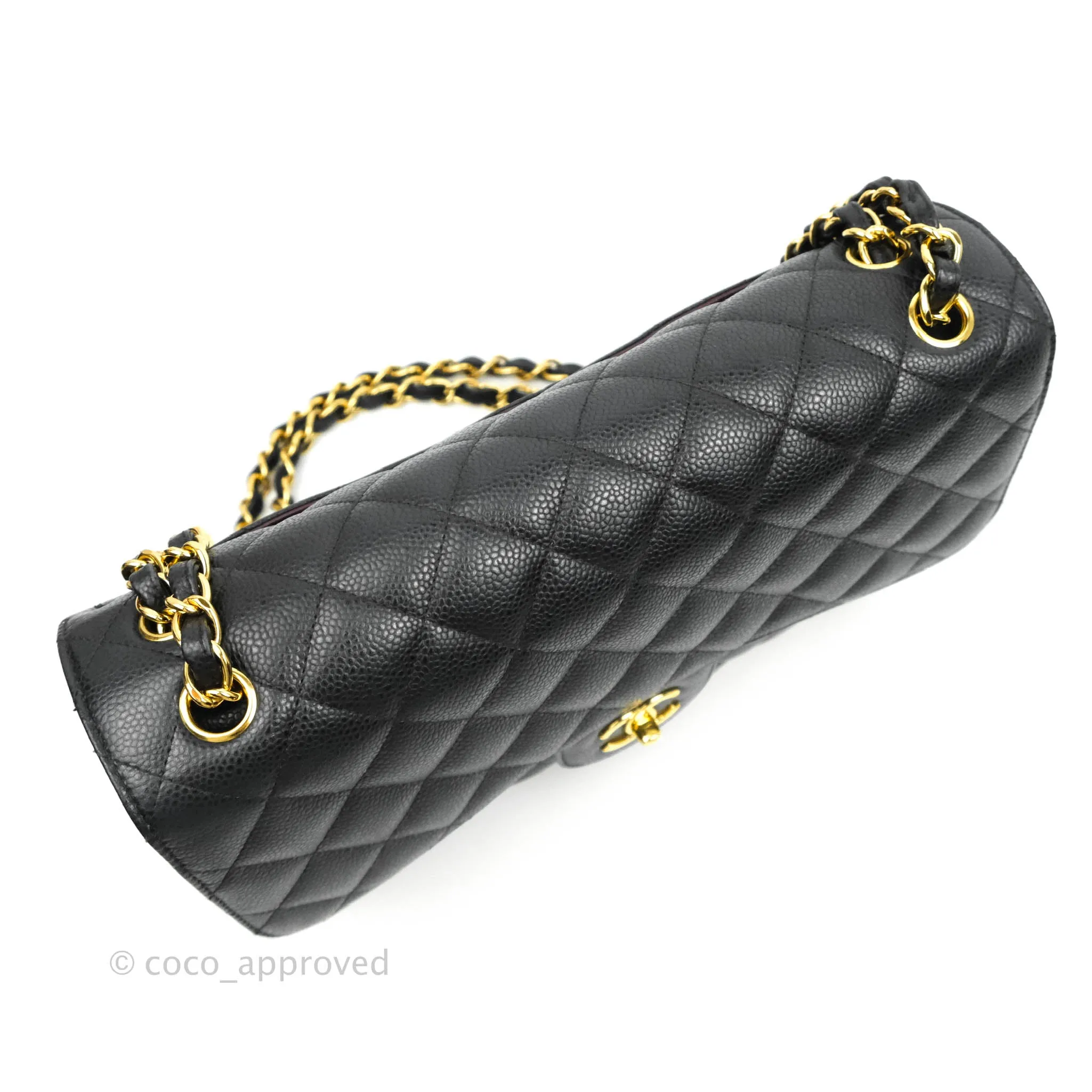 Chanel Quilted Jumbo Double Flap Black Caviar Gold Hardware⁣⁣