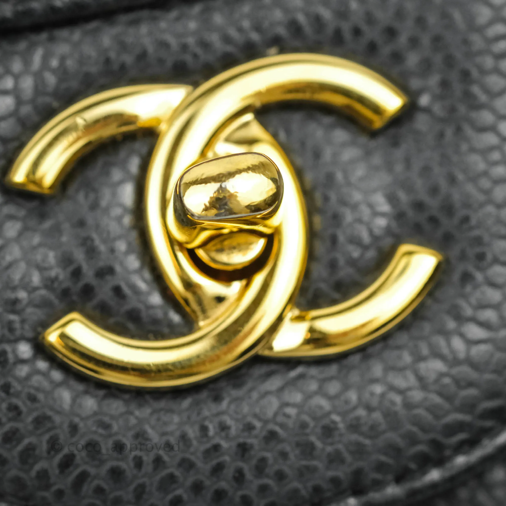 Chanel Quilted Jumbo Double Flap Black Caviar Gold Hardware⁣⁣
