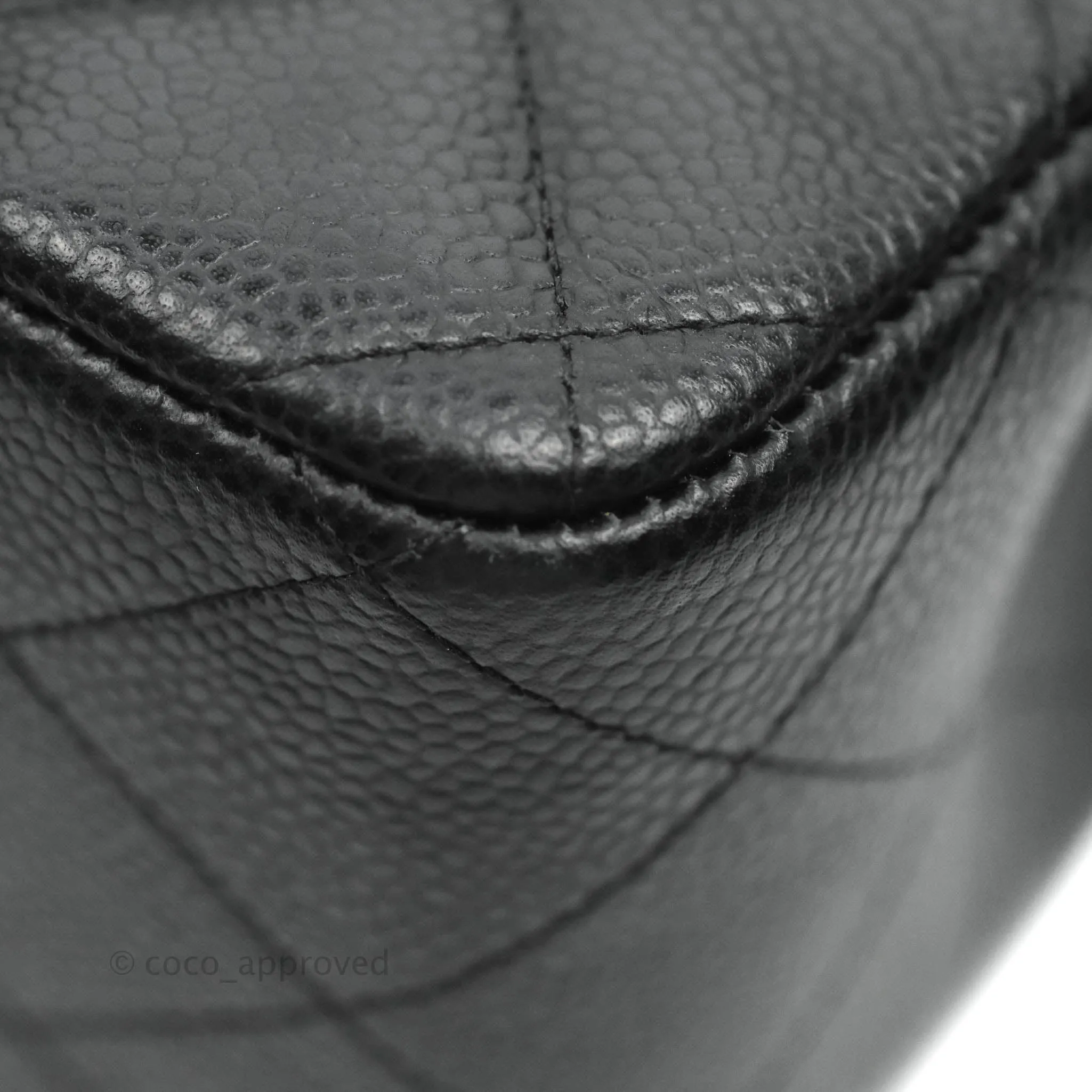 Chanel Quilted Jumbo Double Flap Black Caviar Gold Hardware⁣⁣