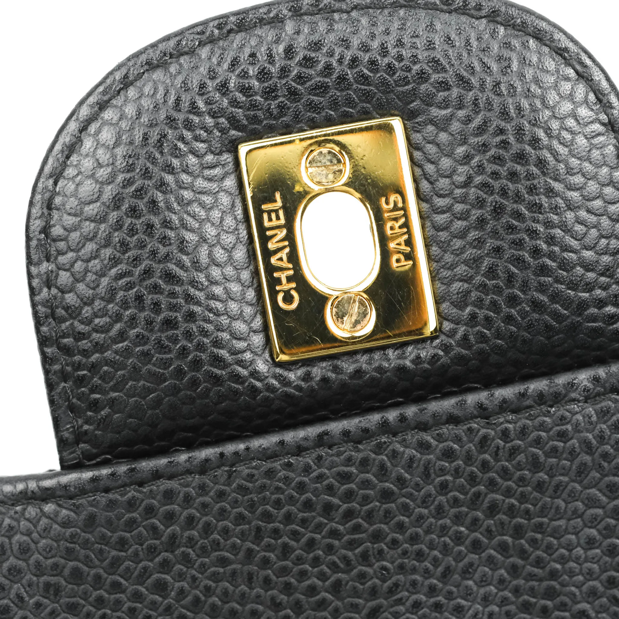 Chanel Quilted Jumbo Double Flap Black Caviar Gold Hardware⁣⁣