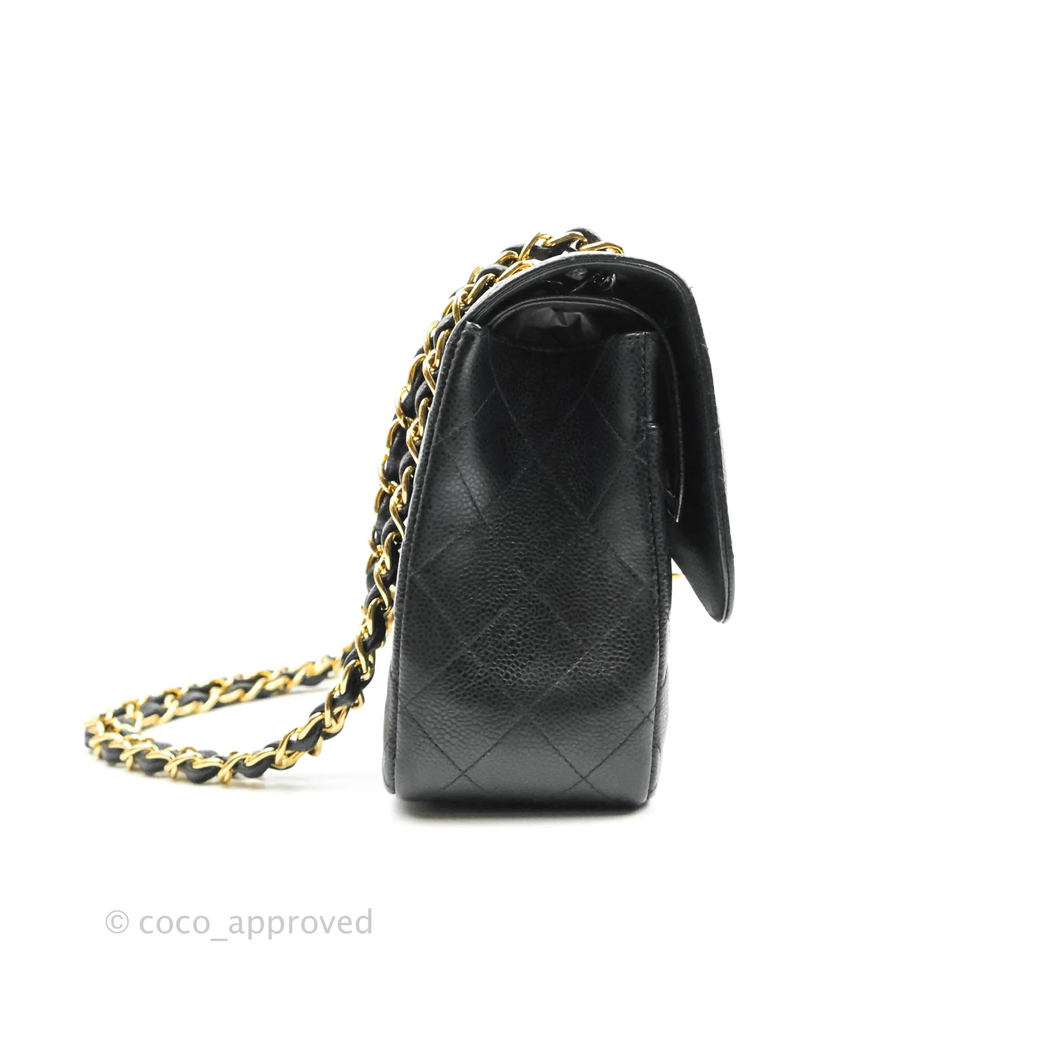 Chanel Quilted Jumbo Double Flap Black Caviar Gold Hardware⁣⁣