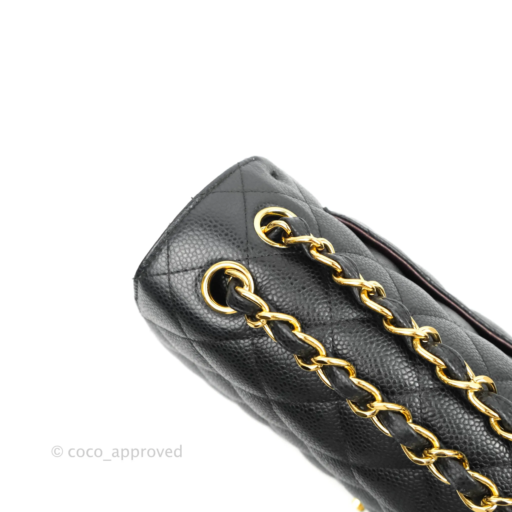 Chanel Quilted Jumbo Double Flap Black Caviar Gold Hardware⁣⁣