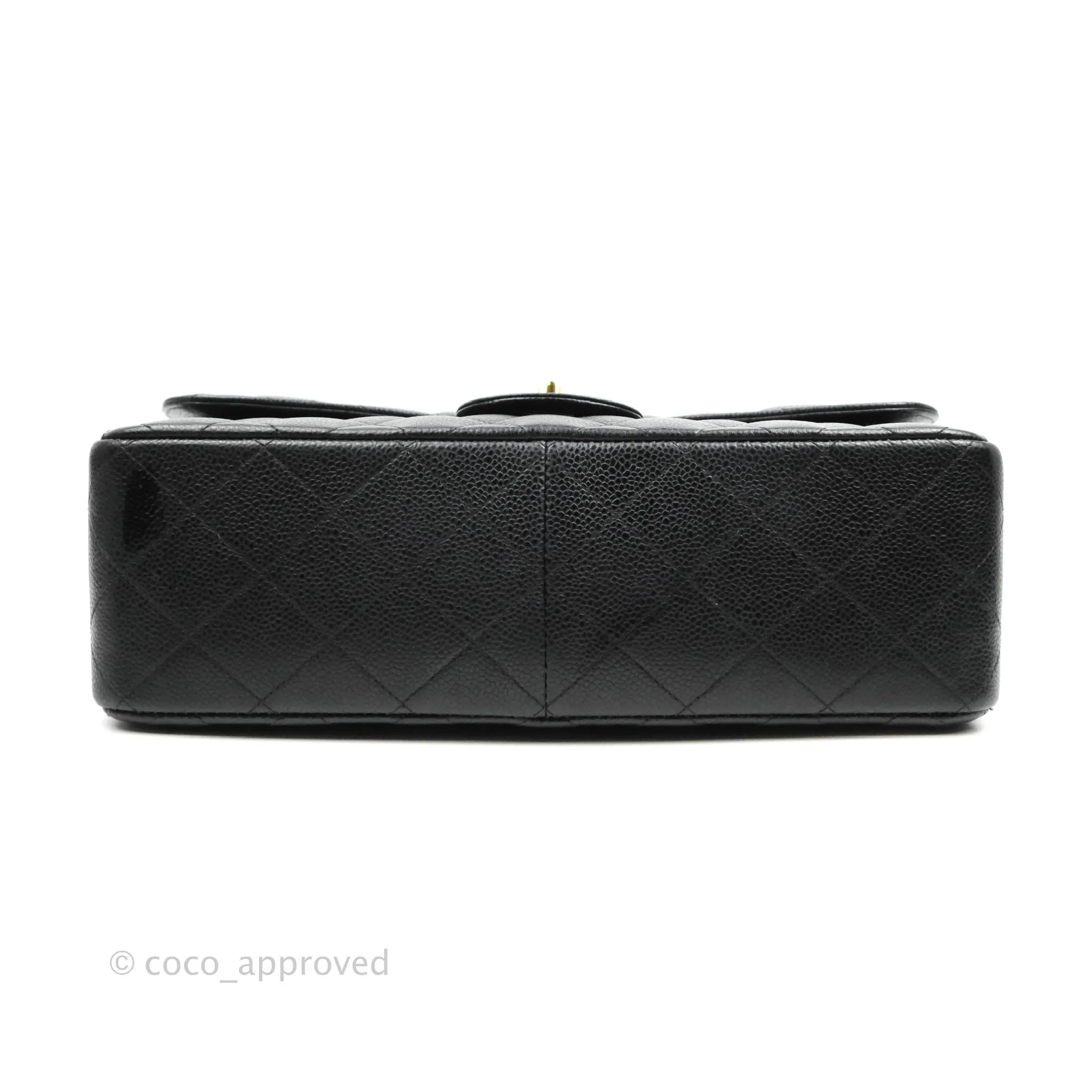 Chanel Quilted Jumbo Double Flap Black Caviar Gold Hardware⁣⁣