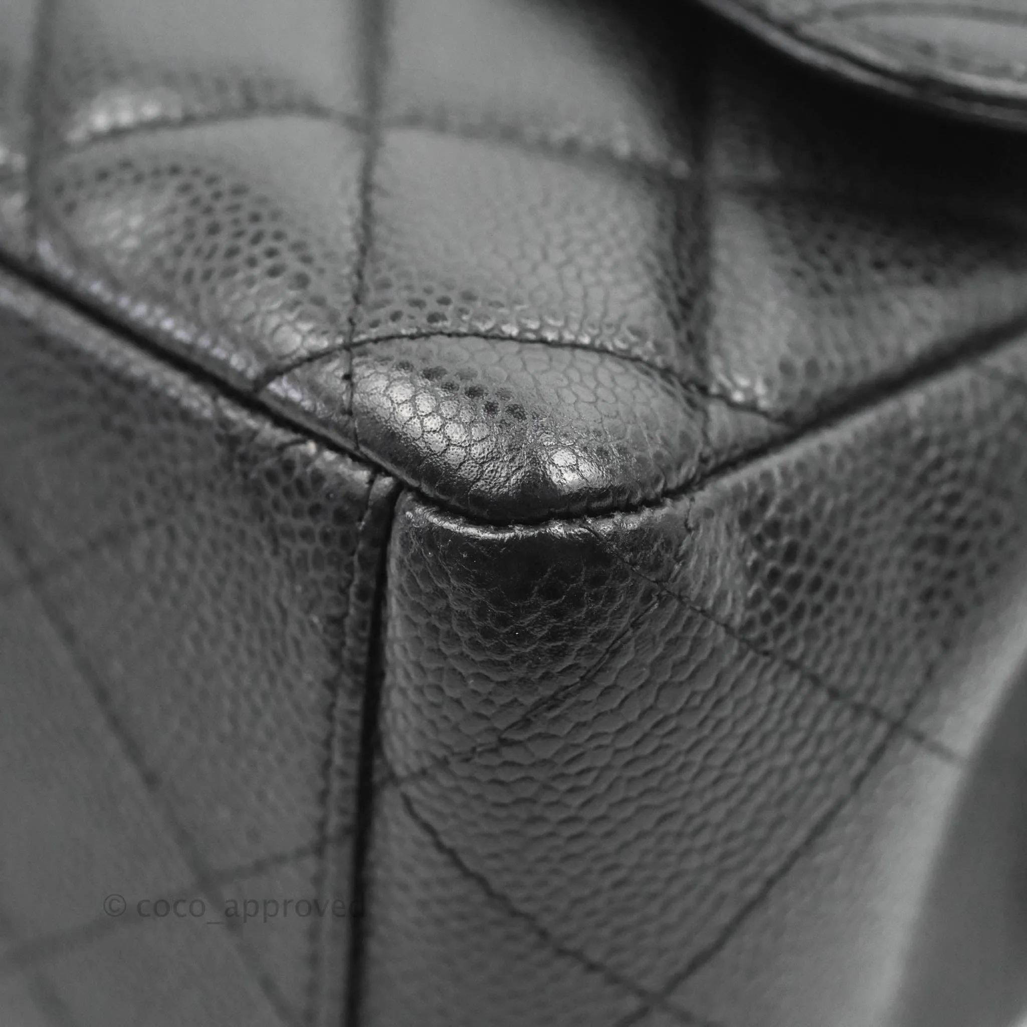 Chanel Quilted Maxi Double Flap Black Caviar Silver Hardware
