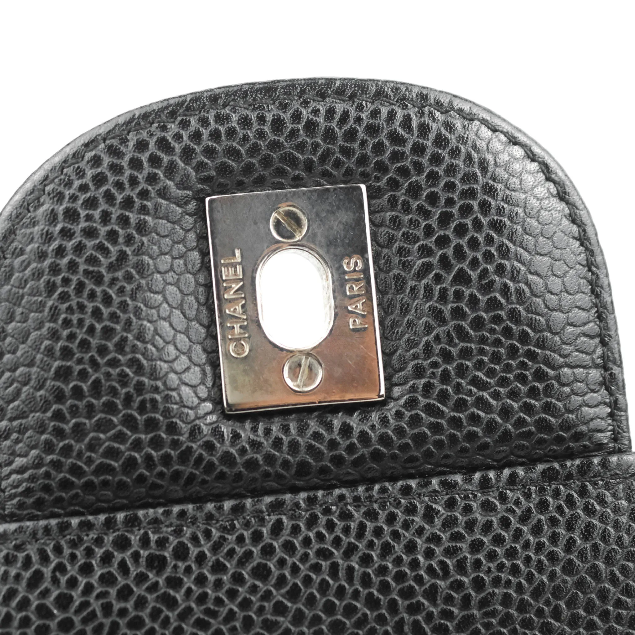 Chanel Quilted Maxi Double Flap Black Caviar Silver Hardware