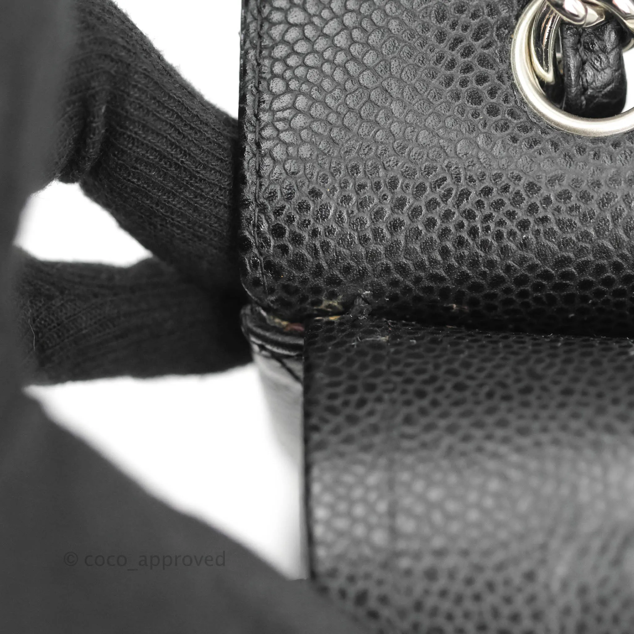 Chanel Quilted Maxi Double Flap Black Caviar Silver Hardware