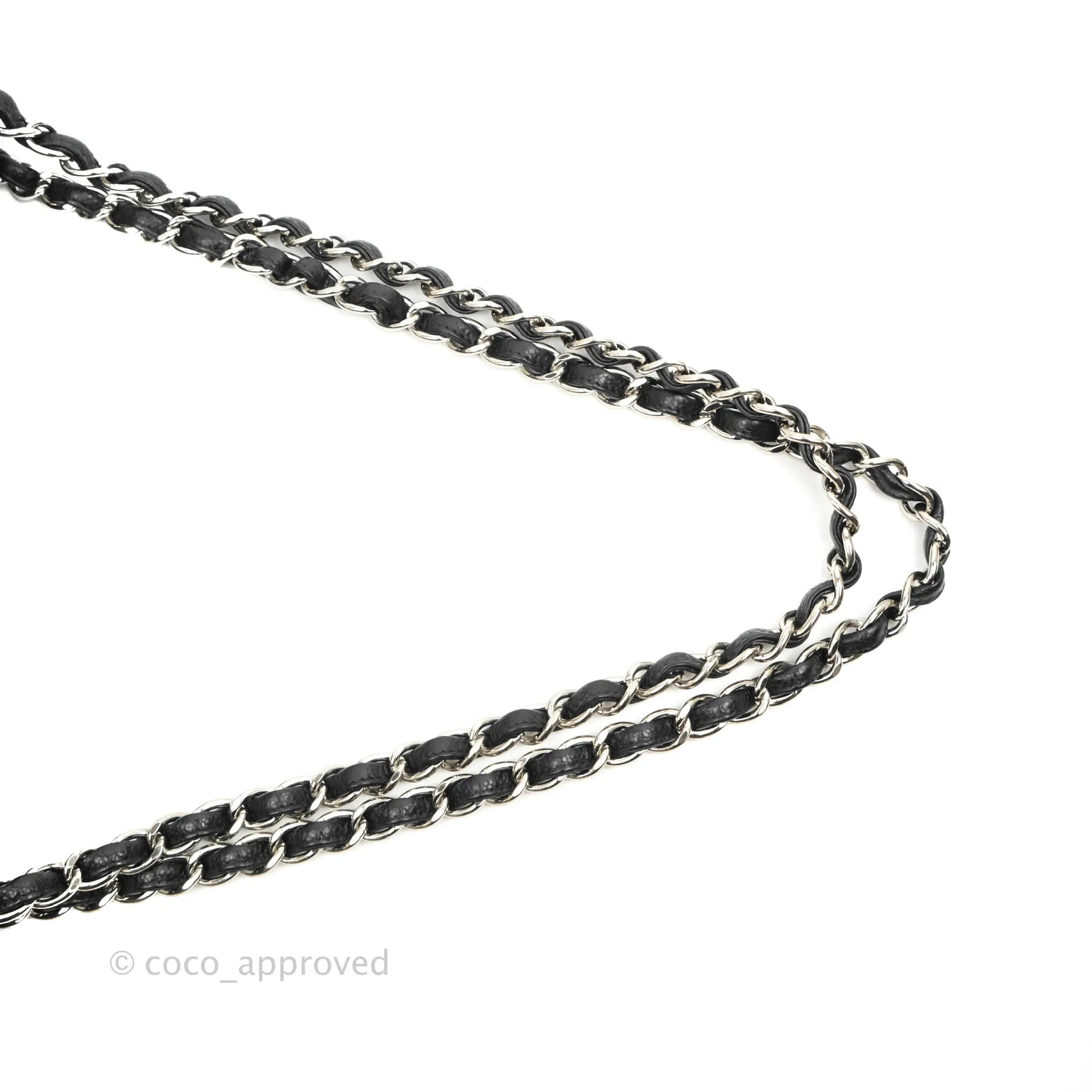 Chanel Quilted Maxi Double Flap Black Caviar Silver Hardware
