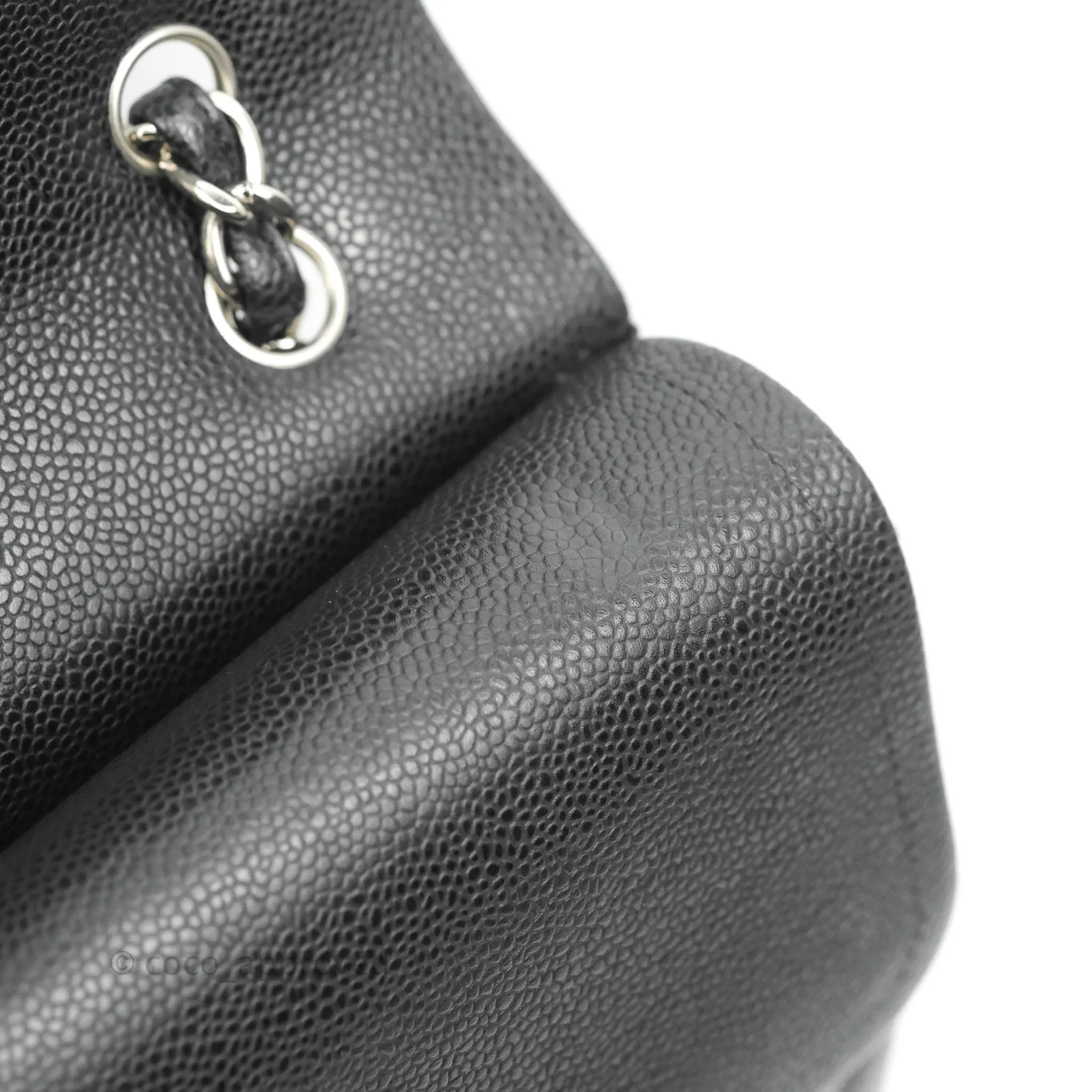 Chanel Quilted Maxi Double Flap Black Caviar Silver Hardware