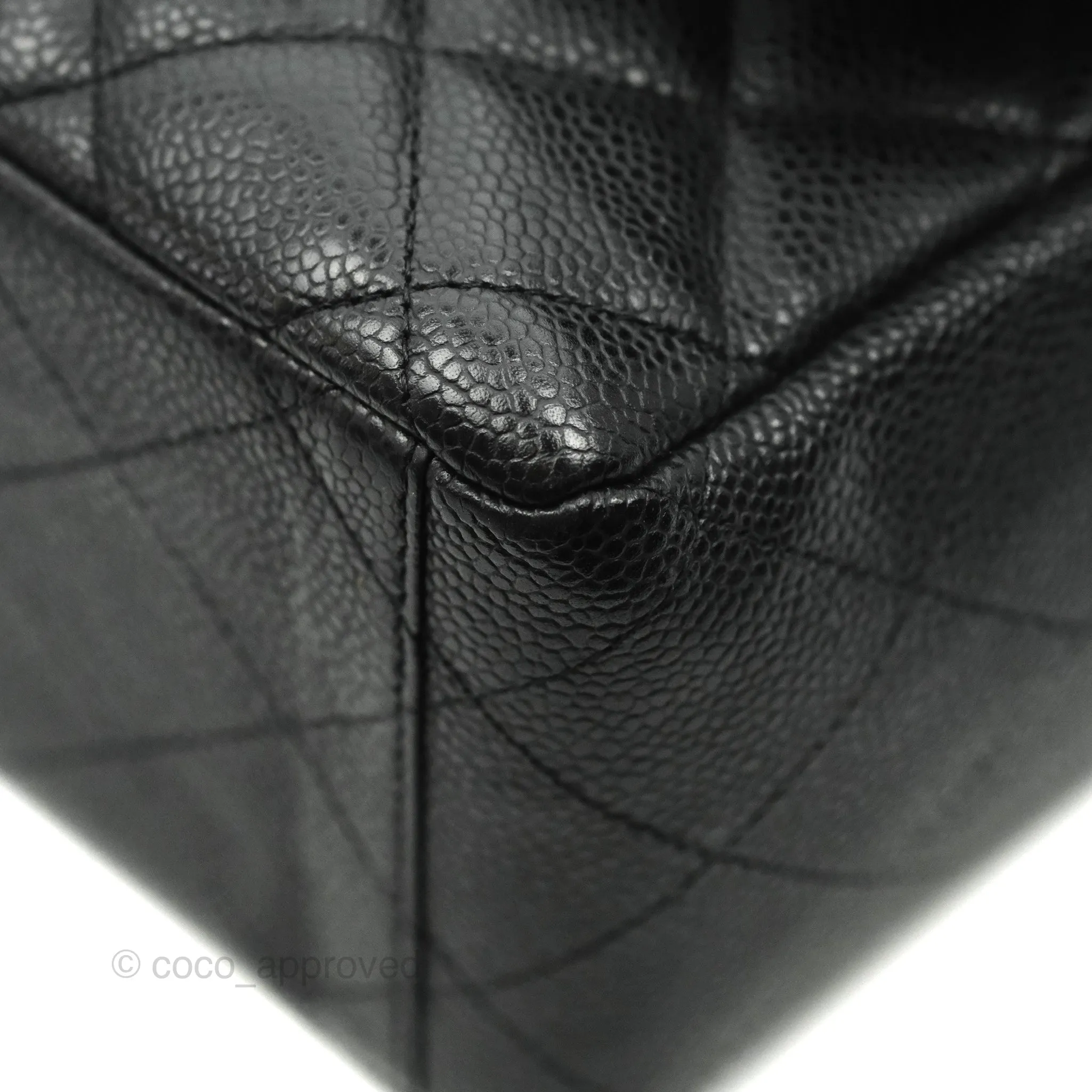 Chanel Quilted Single Flap Maxi Black Caviar Gold Hardware