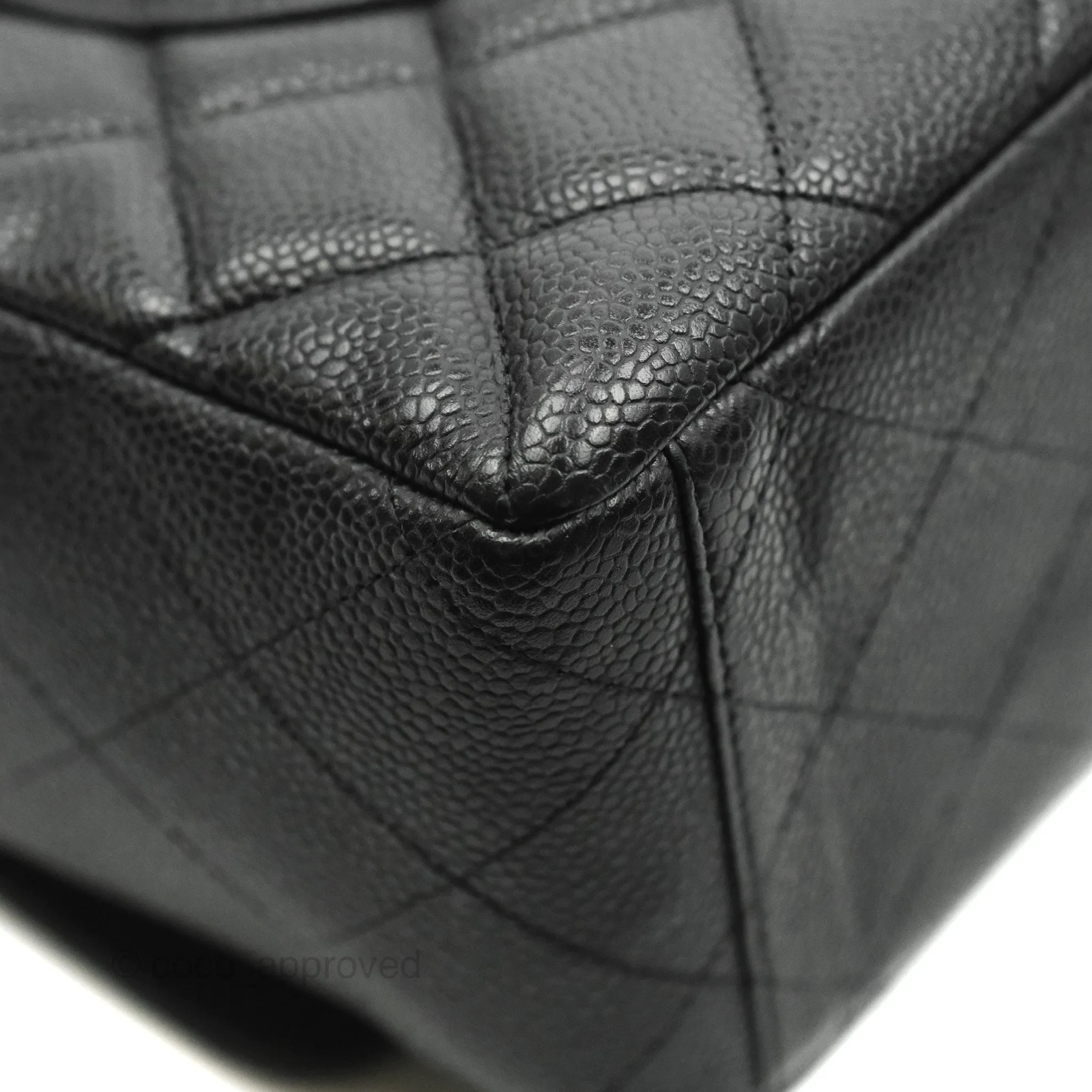 Chanel Quilted Single Flap Maxi Black Caviar Gold Hardware