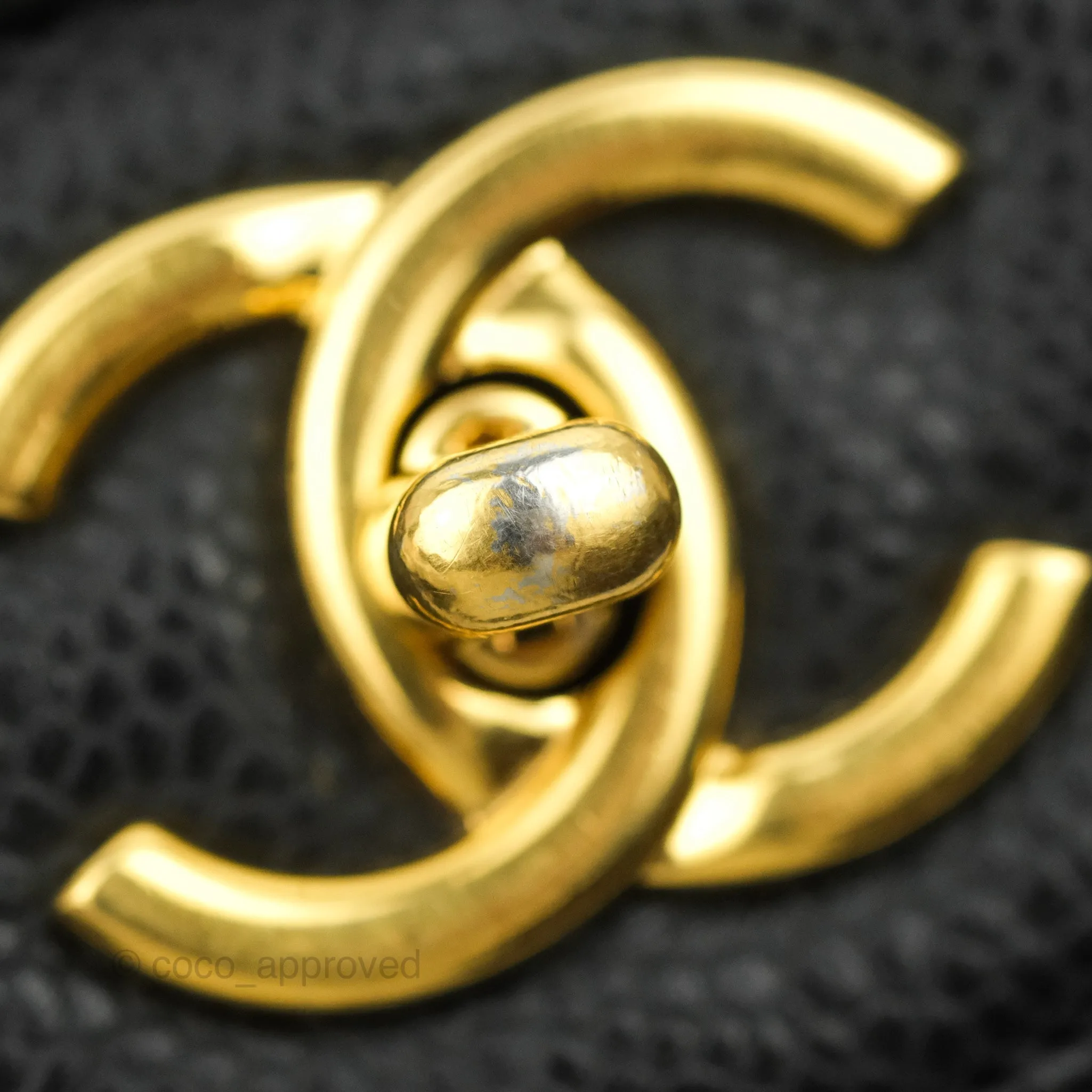 Chanel Quilted Single Flap Maxi Black Caviar Gold Hardware