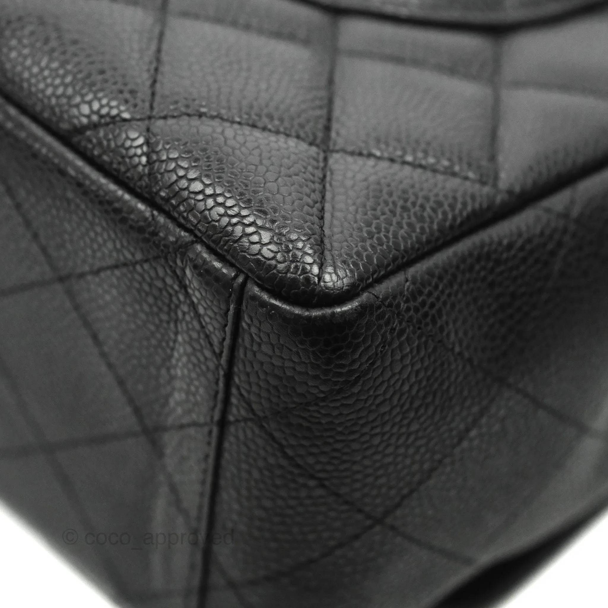 Chanel Quilted Single Flap Maxi Black Caviar Gold Hardware