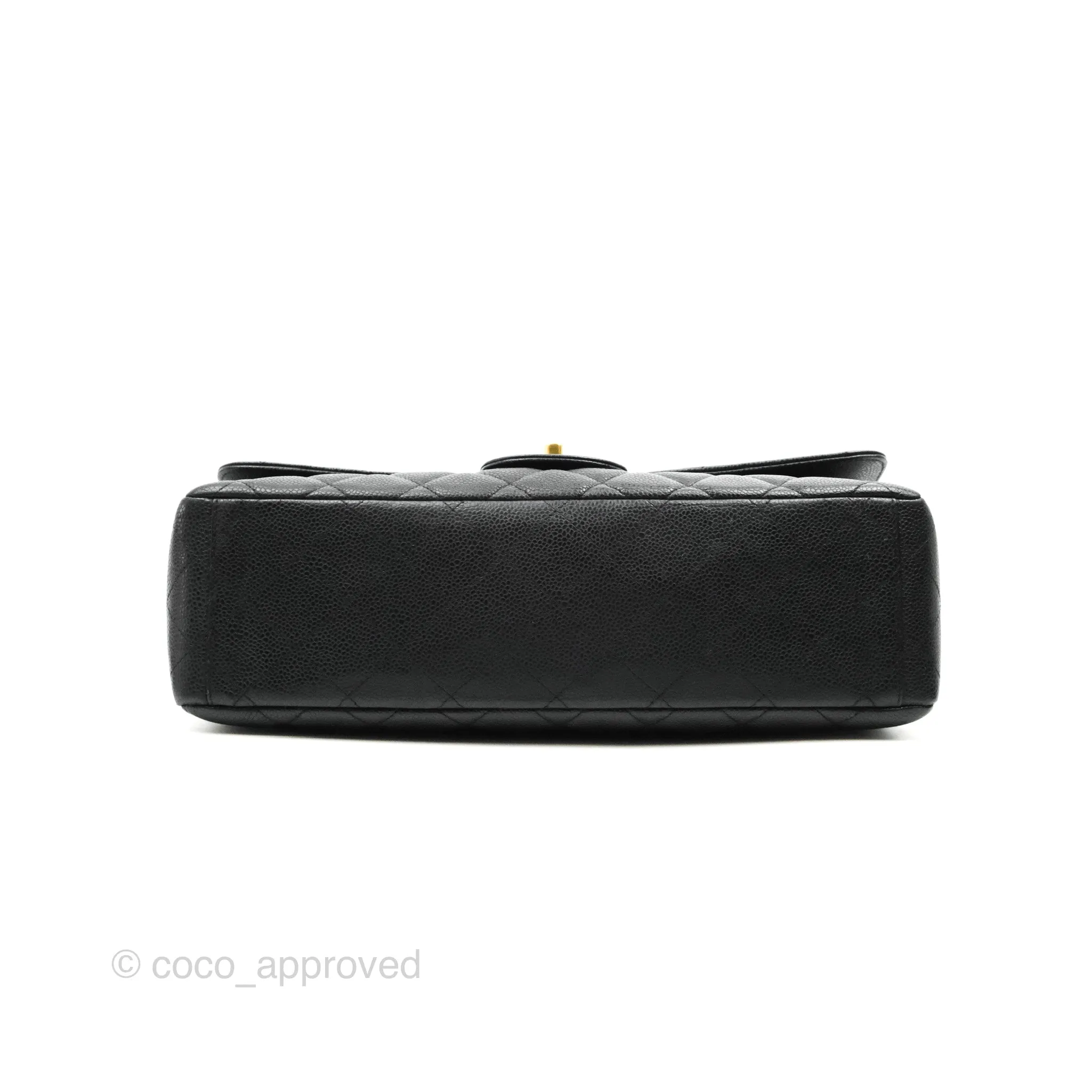 Chanel Quilted Single Flap Maxi Black Caviar Gold Hardware