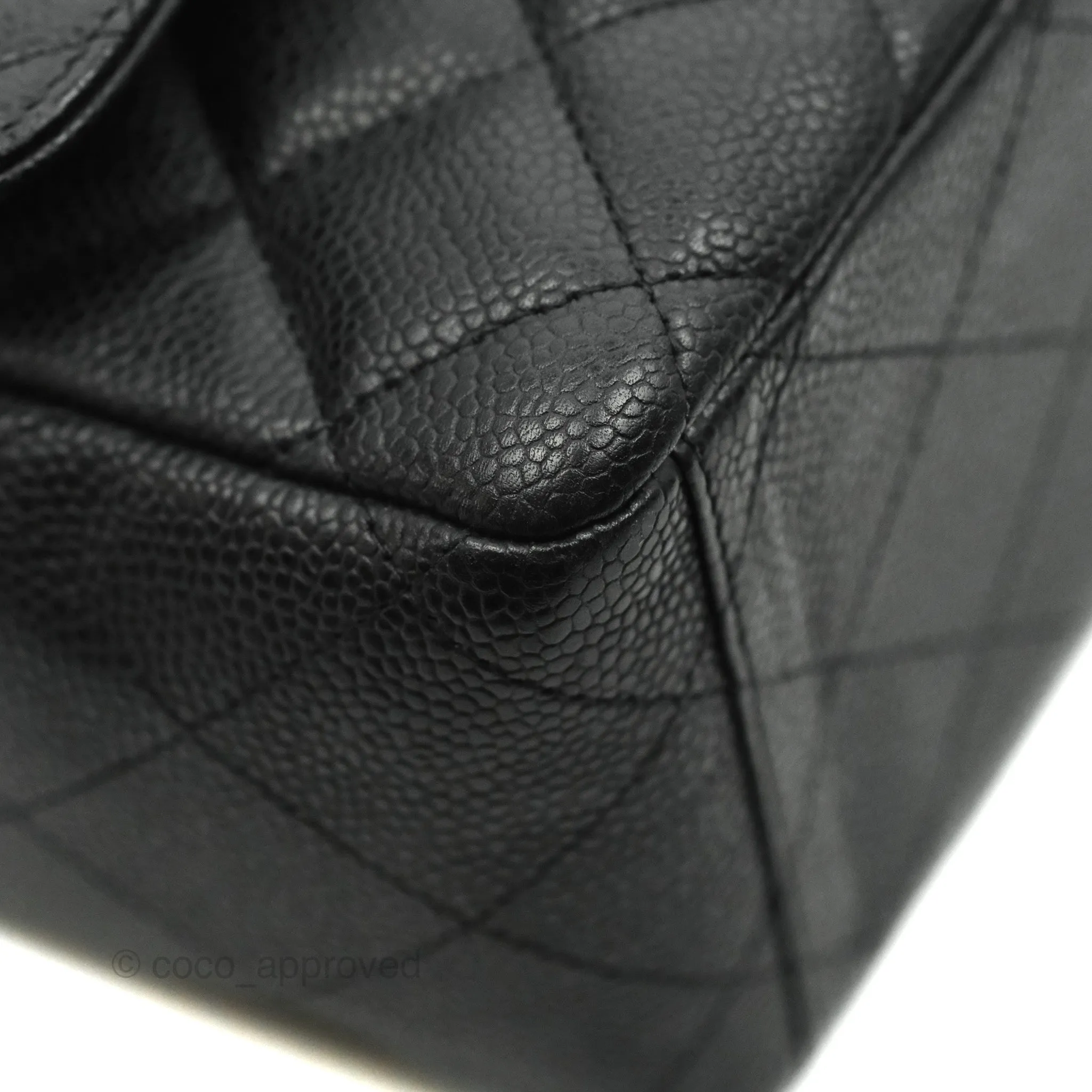 Chanel Quilted Single Flap Maxi Black Caviar Gold Hardware