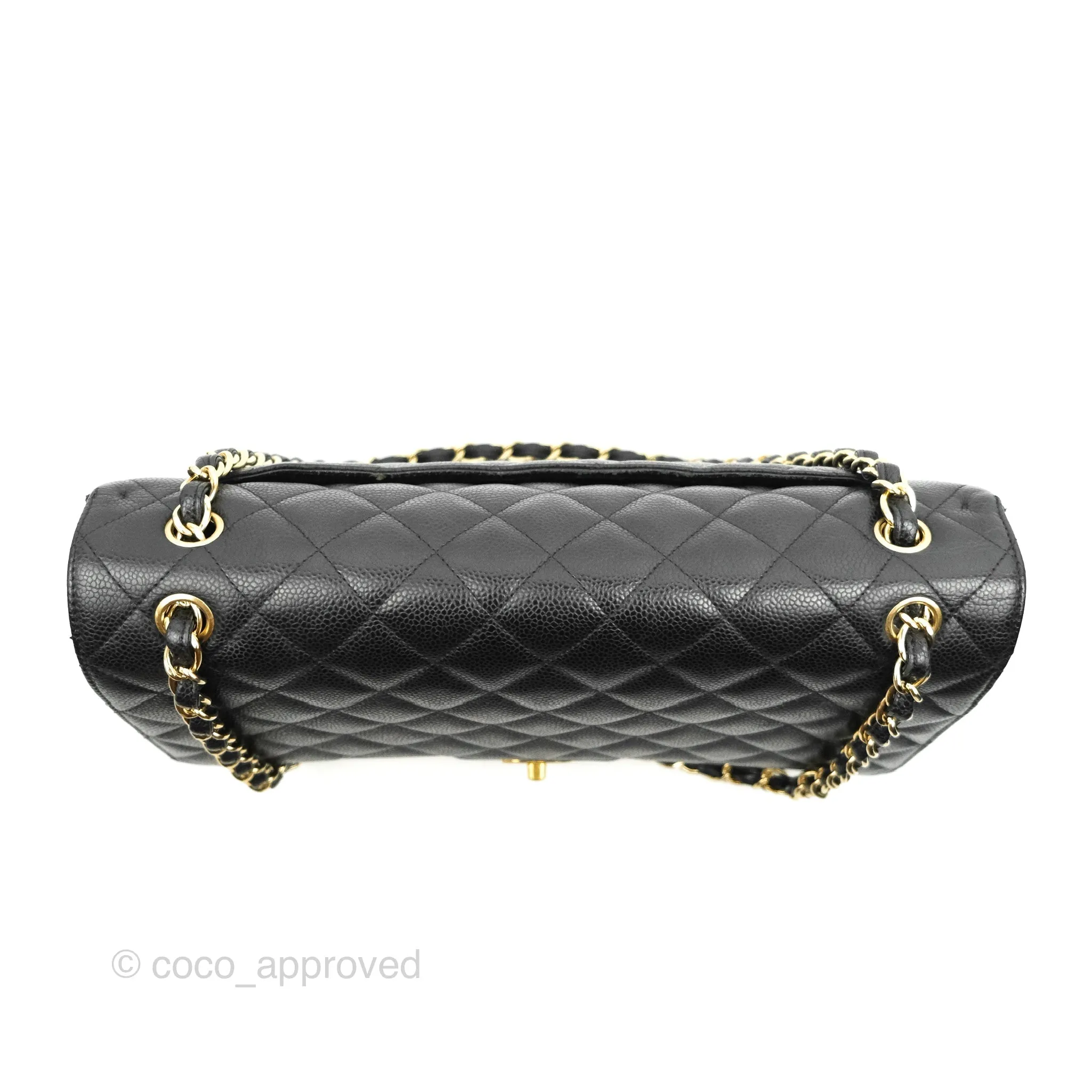 Chanel Quilted Single Flap Maxi Black Caviar Gold Hardware